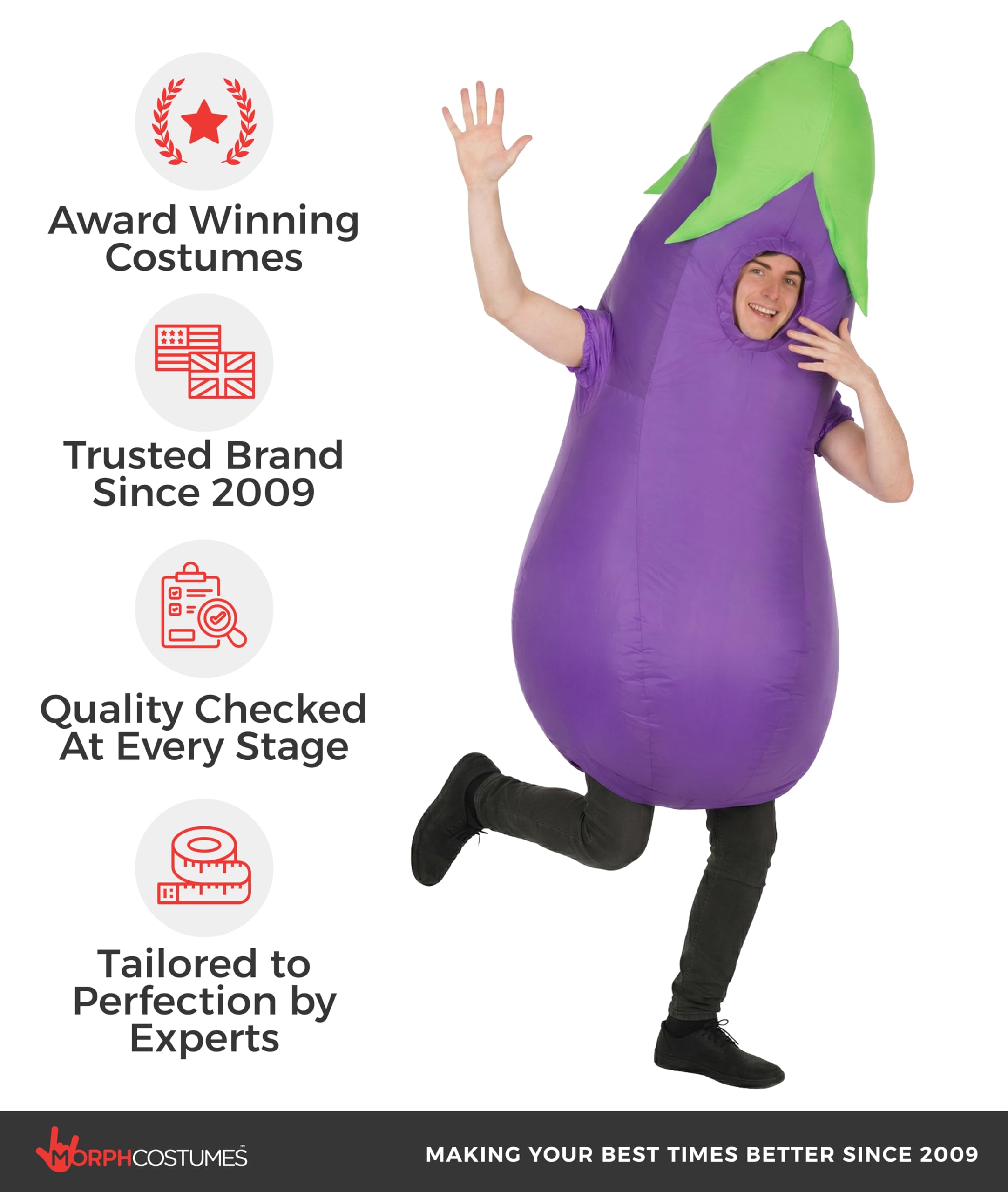 Morph Eggplant Costume Adult, Inflatable Eggplant Costume, Inflatable Costumes Adult, Blow Up Costumes for Adults - Image 5