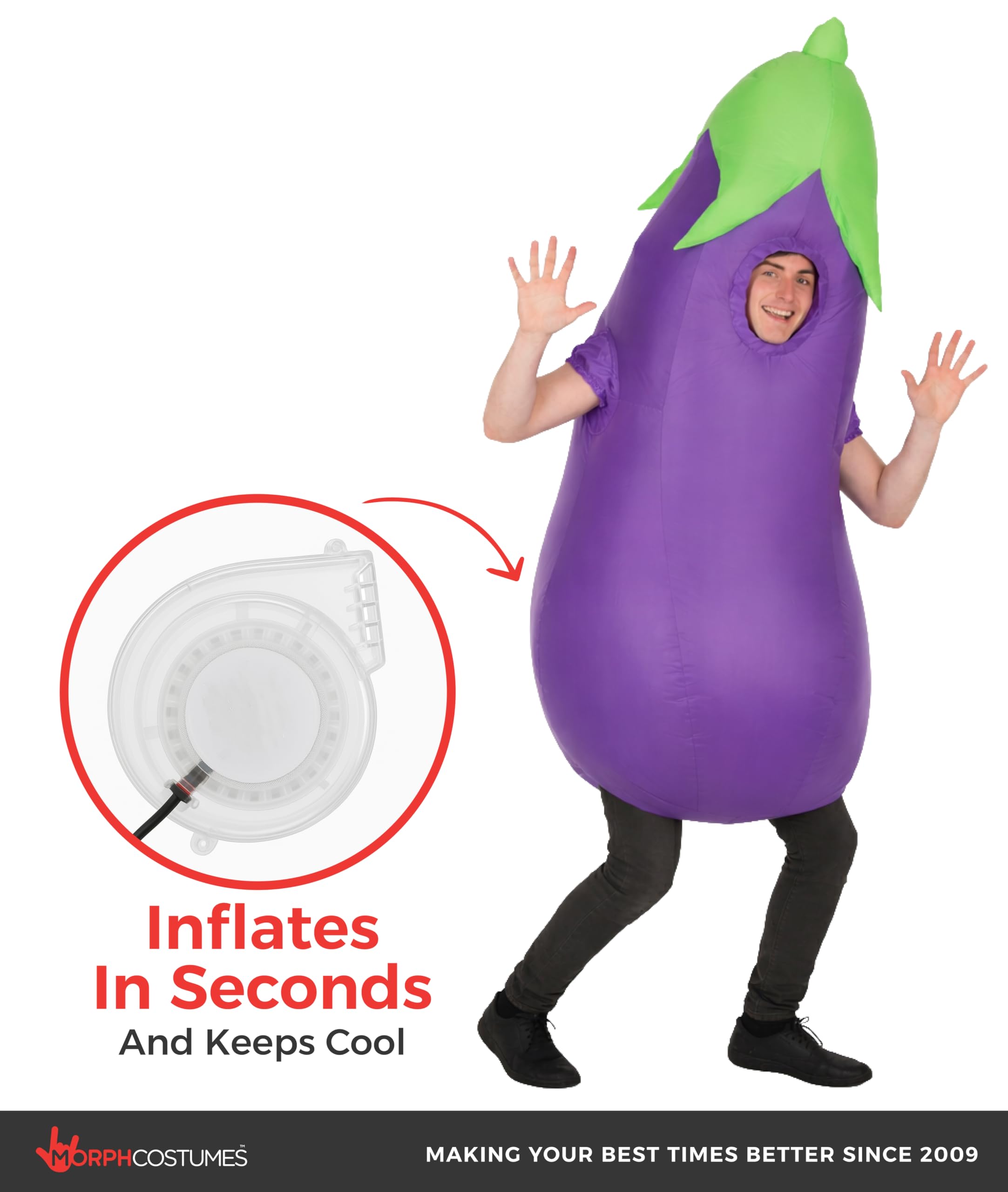 Morph Eggplant Costume Adult, Inflatable Eggplant Costume, Inflatable Costumes Adult, Blow Up Costumes for Adults - Image 7