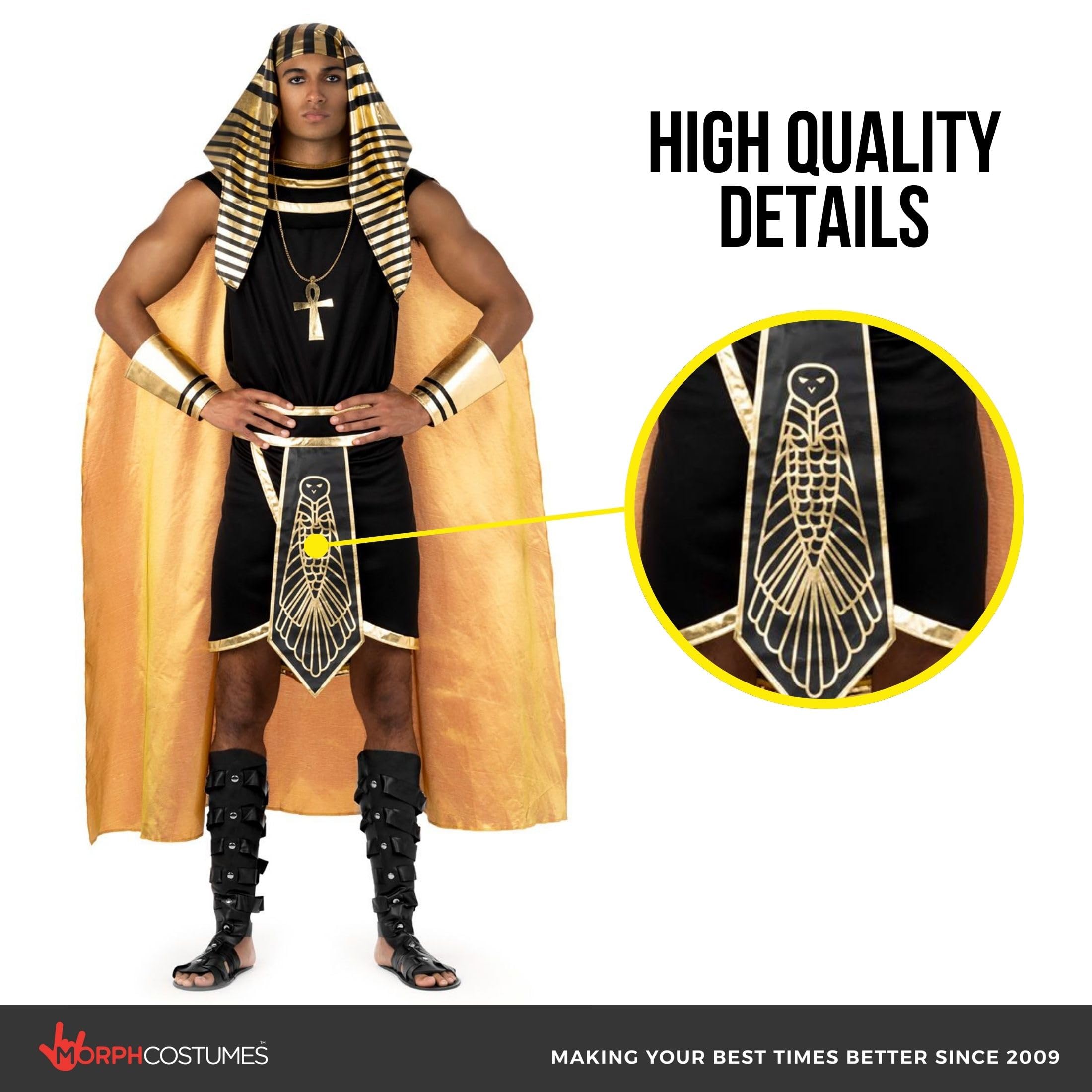 Morph Egyptian Costume Men, Pharaoh Costume Men, Egyptian Halloween Costumes For Adults - Image 3