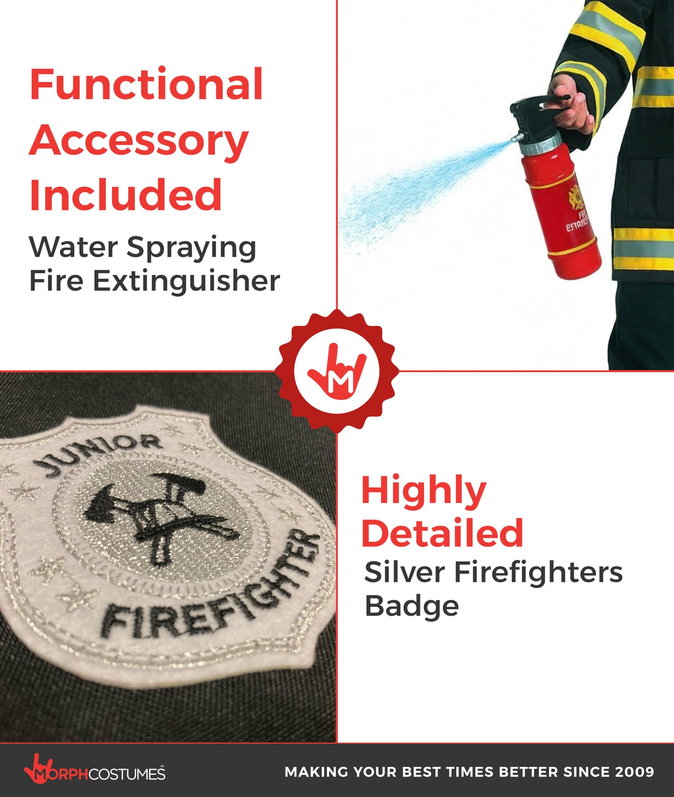 Morph Firefighter Costume For Kids (2 Colors), Fireman Costume for Boys, Fire Fighter Costume for Boys - Image 3