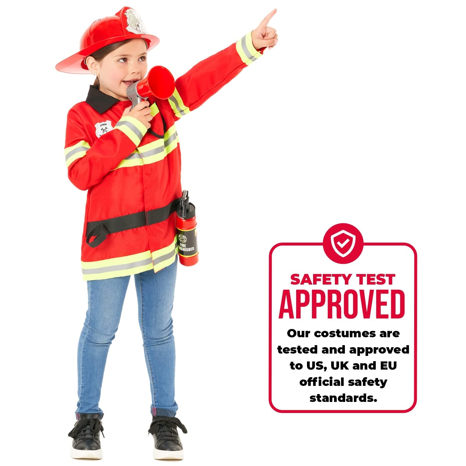 Morph Firefighter Costume for Kids - Fireman Outfit for Boys and Girls - Fun Role Play Dress Up Costume, 3-4 Years - Image 5