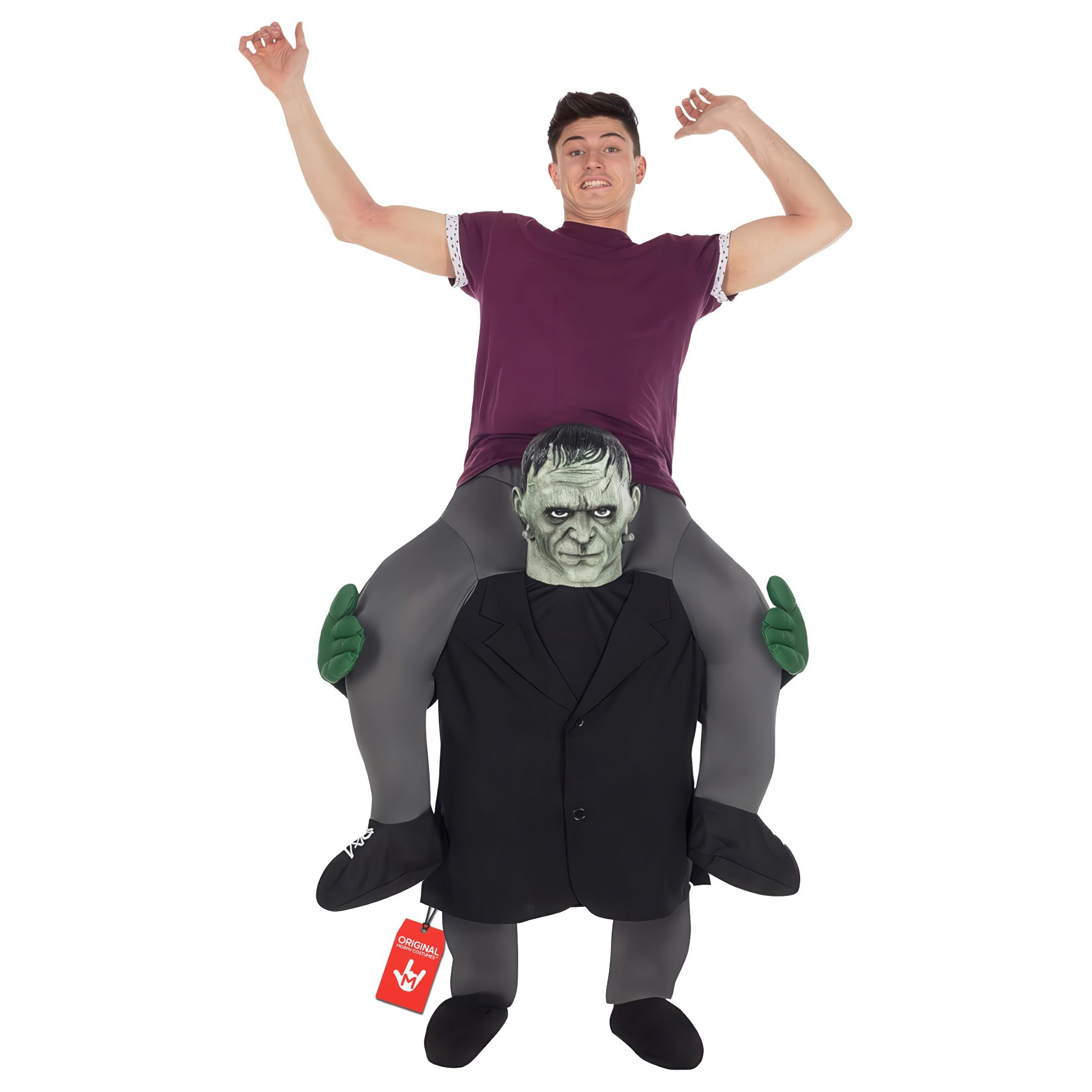 Morph Frankenstein Piggy Back Costume Adult, Ride on Frankenstein Costume, Piggyback Ride Costume, carry me costume adult