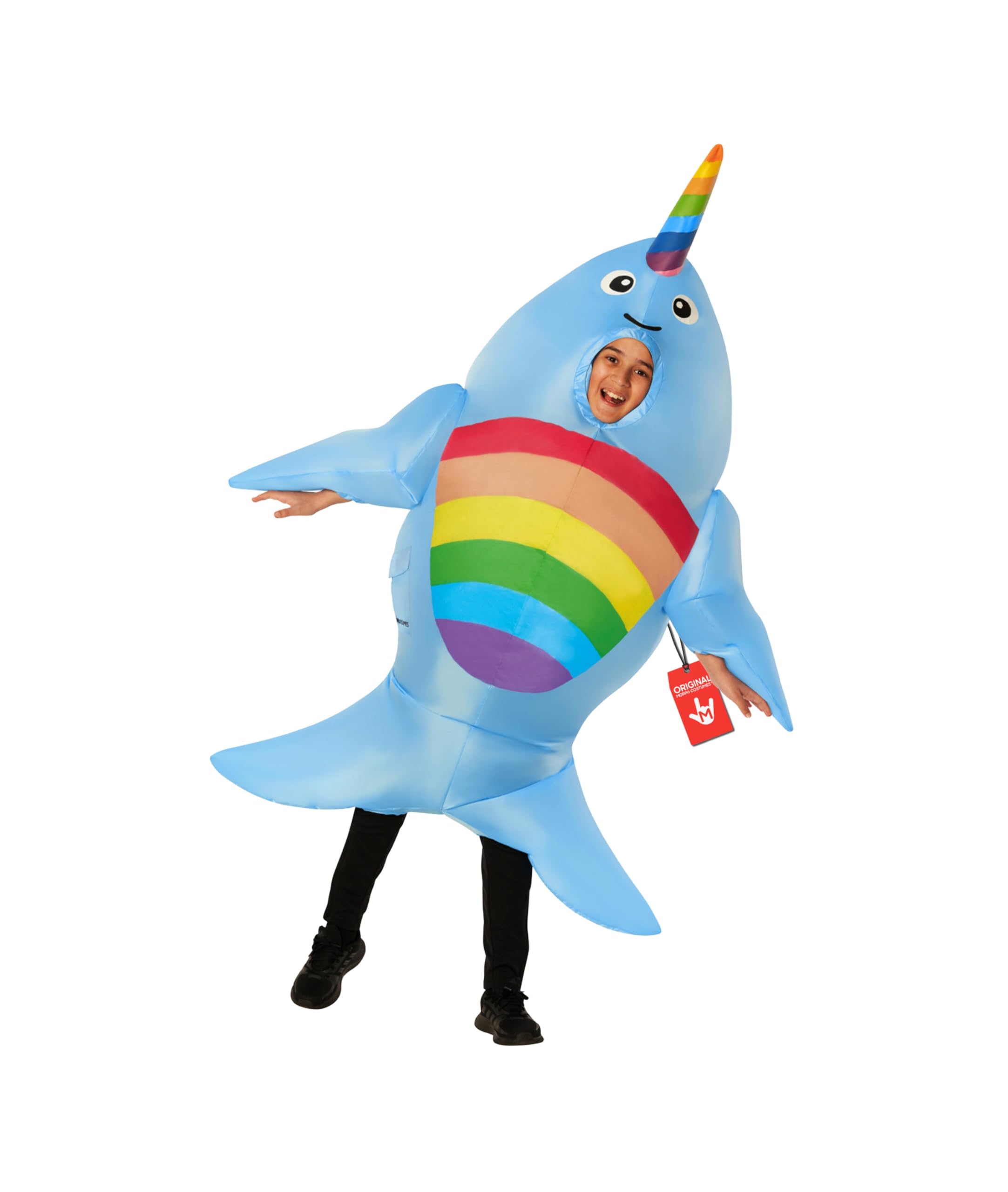 Morph Giant Narwhal Inflatable Costume for Kids, Blow Up Narwhal Fish Costume, Fun Animal Dress Up for Parties
