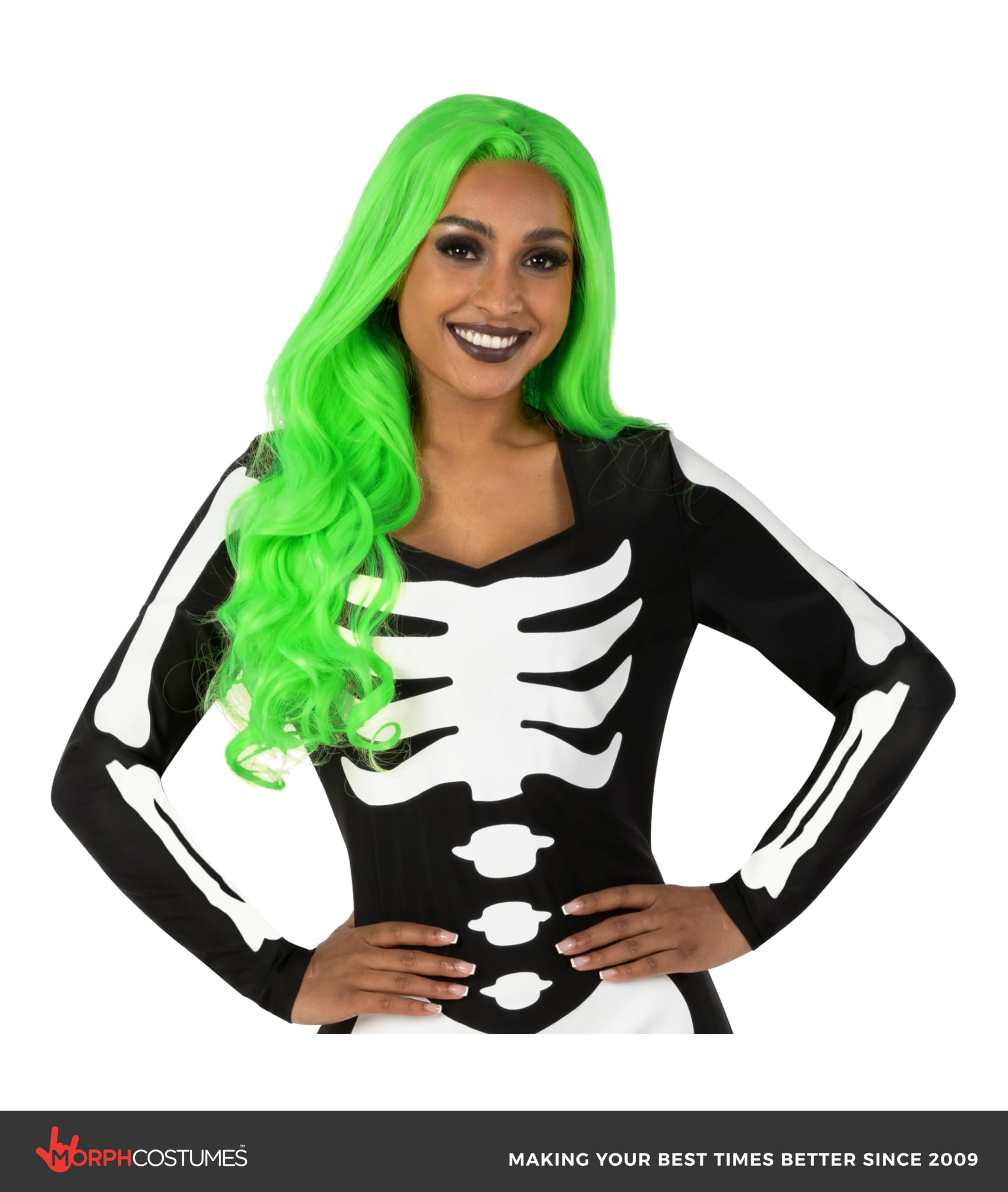 Morph Glow In Dark Skeleton Bodysuit Costume For Women - Halloween Skeleton Outfit, Spooky Party Wear - Image 5