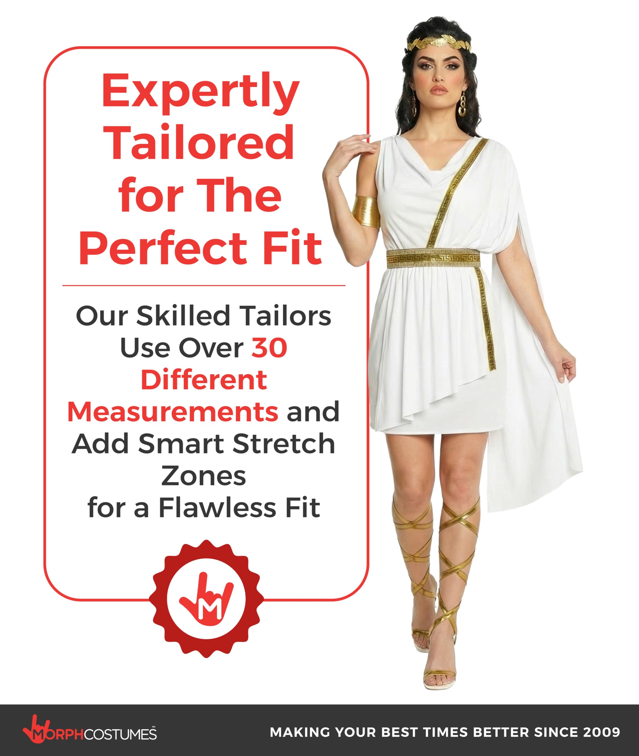 Morph Greek Goddess Costume Women - Womens Toga Costume, Greek Toga Costumes Womens, Goddess Halloween Costumes for Women - Image 4