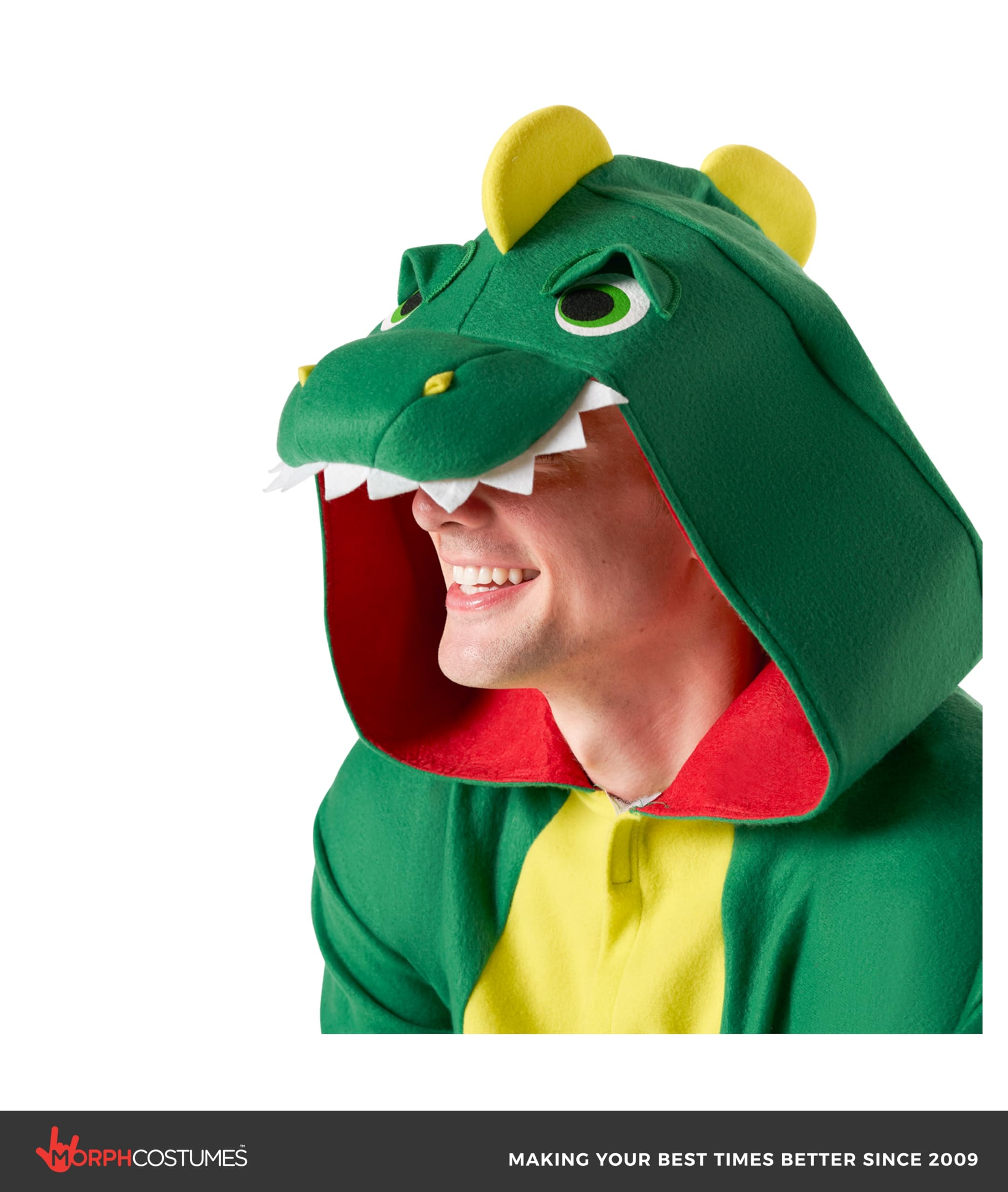 Morph Green Dinosaur Costume for Women and Men - Adult Dino Costume for Halloween Parties and Events - Image 6