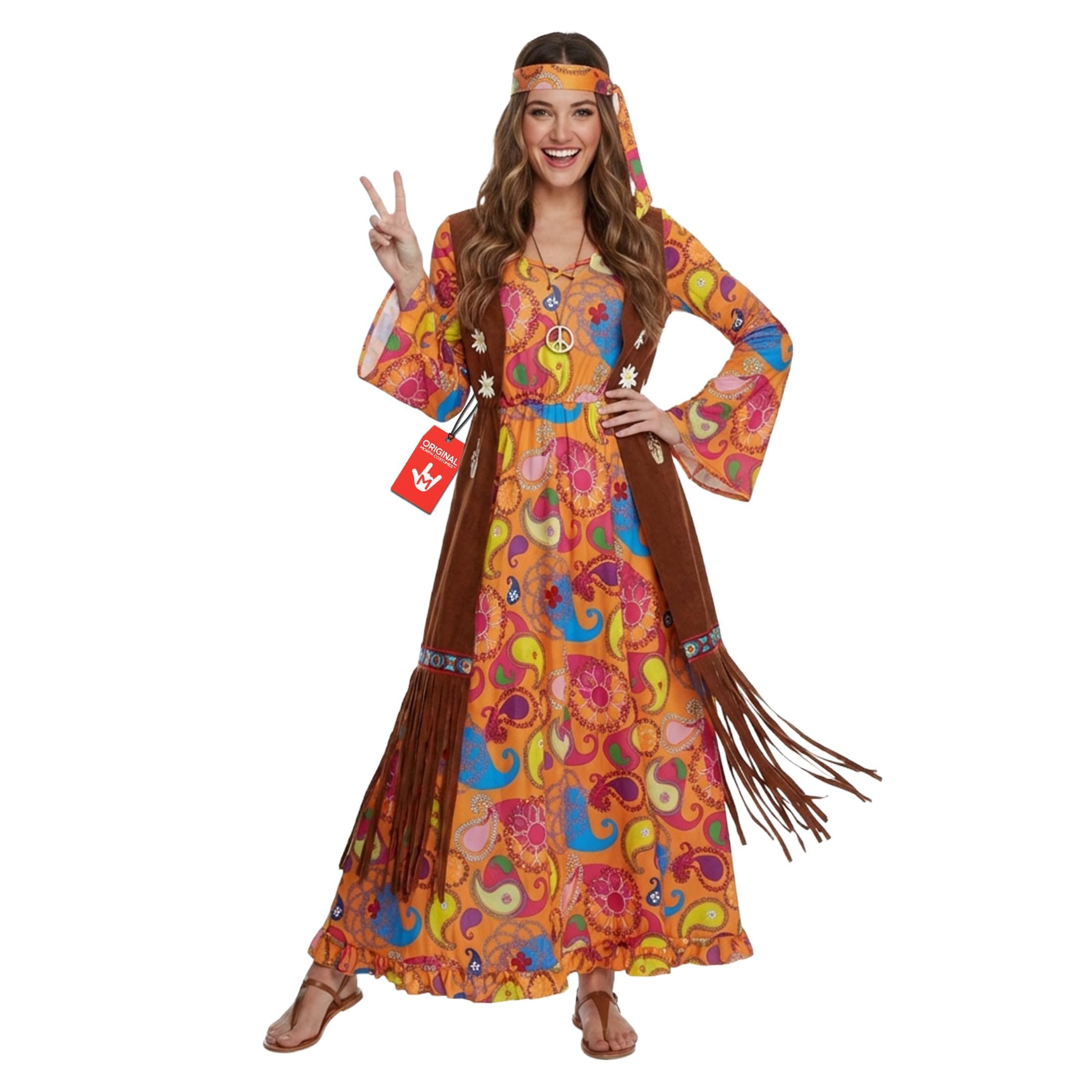 Morph Hippie Costume Women, 70s Outifts for Women, 60s Long Dress, 70s Disco Outfits for Womens