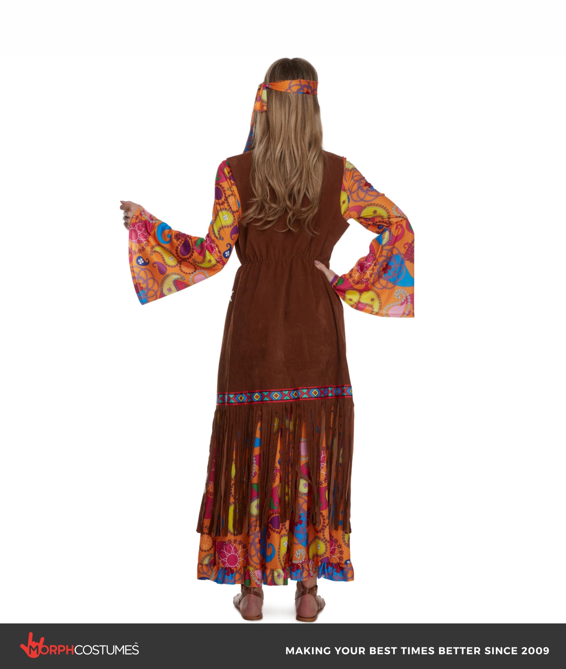 Morph Hippie Costume Women, 70s Outifts for Women, 60s Long Dress, 70s Disco Outfits for Womens - Image 4