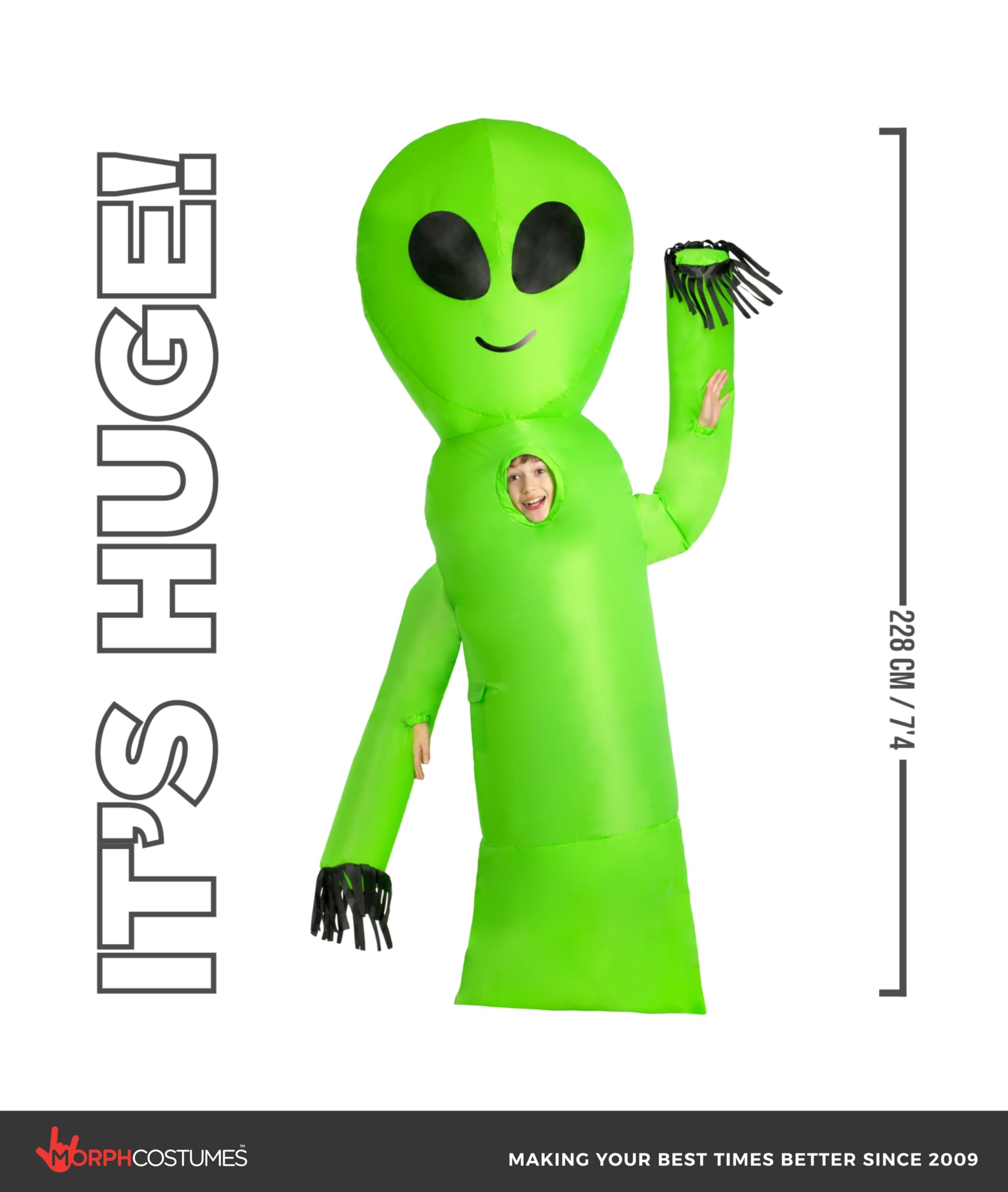 Morph Inflatable Alien Costume For Kids, Blow Up Alien Halloween Costumes, Halloween Costume For Kids - Image 4