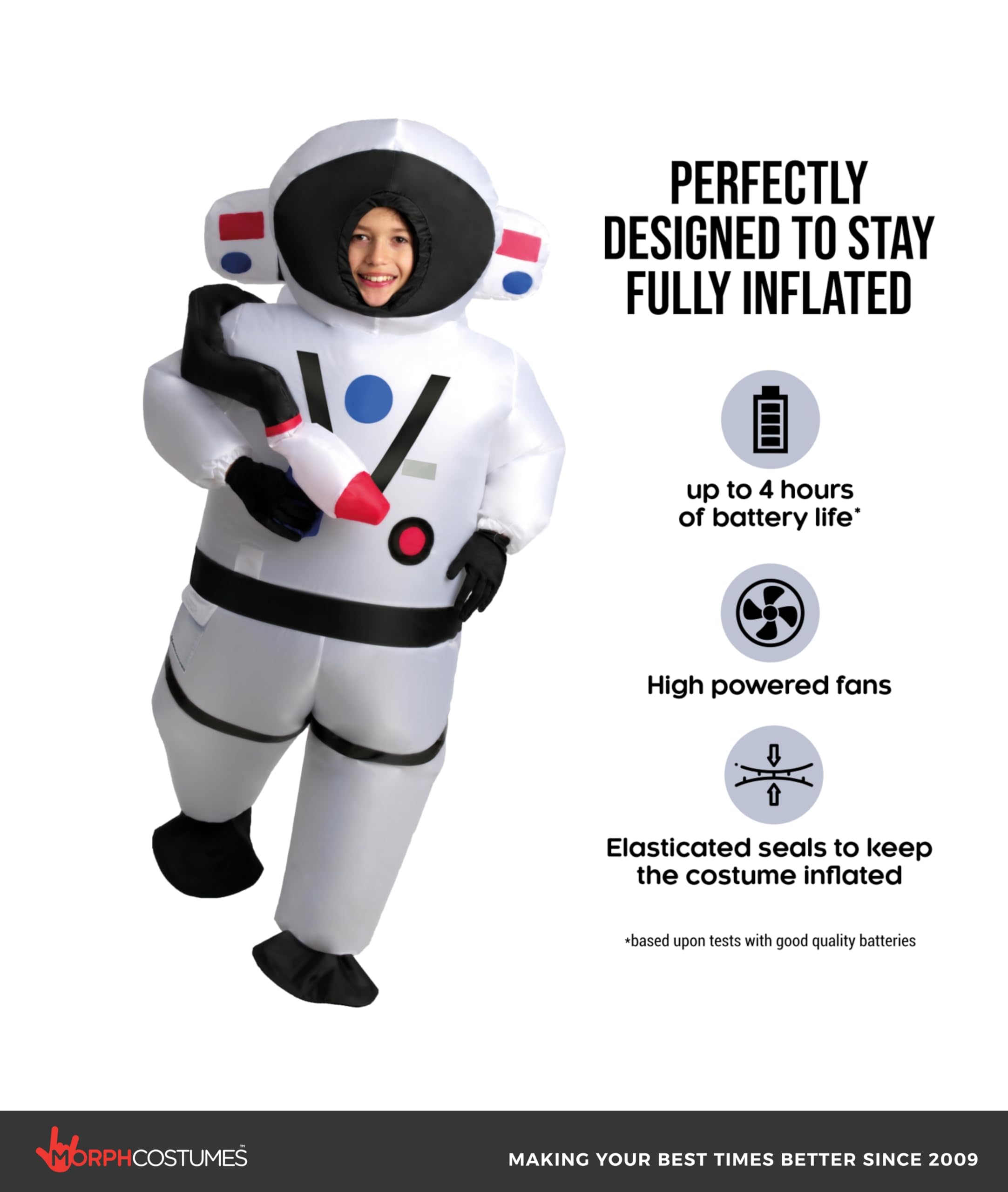 Morph Inflatable Astronaut Costume Kids, NASA Space Suit Kids, Blow Up Astronaut Costume, Inflatable Astronaut Space Costume - Image 2