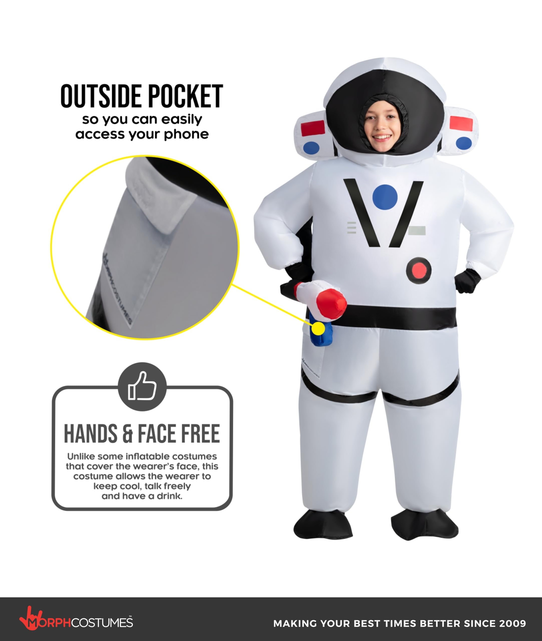 Morph Inflatable Astronaut Costume Kids, NASA Space Suit Kids, Blow Up Astronaut Costume, Inflatable Astronaut Space Costume - Image 3