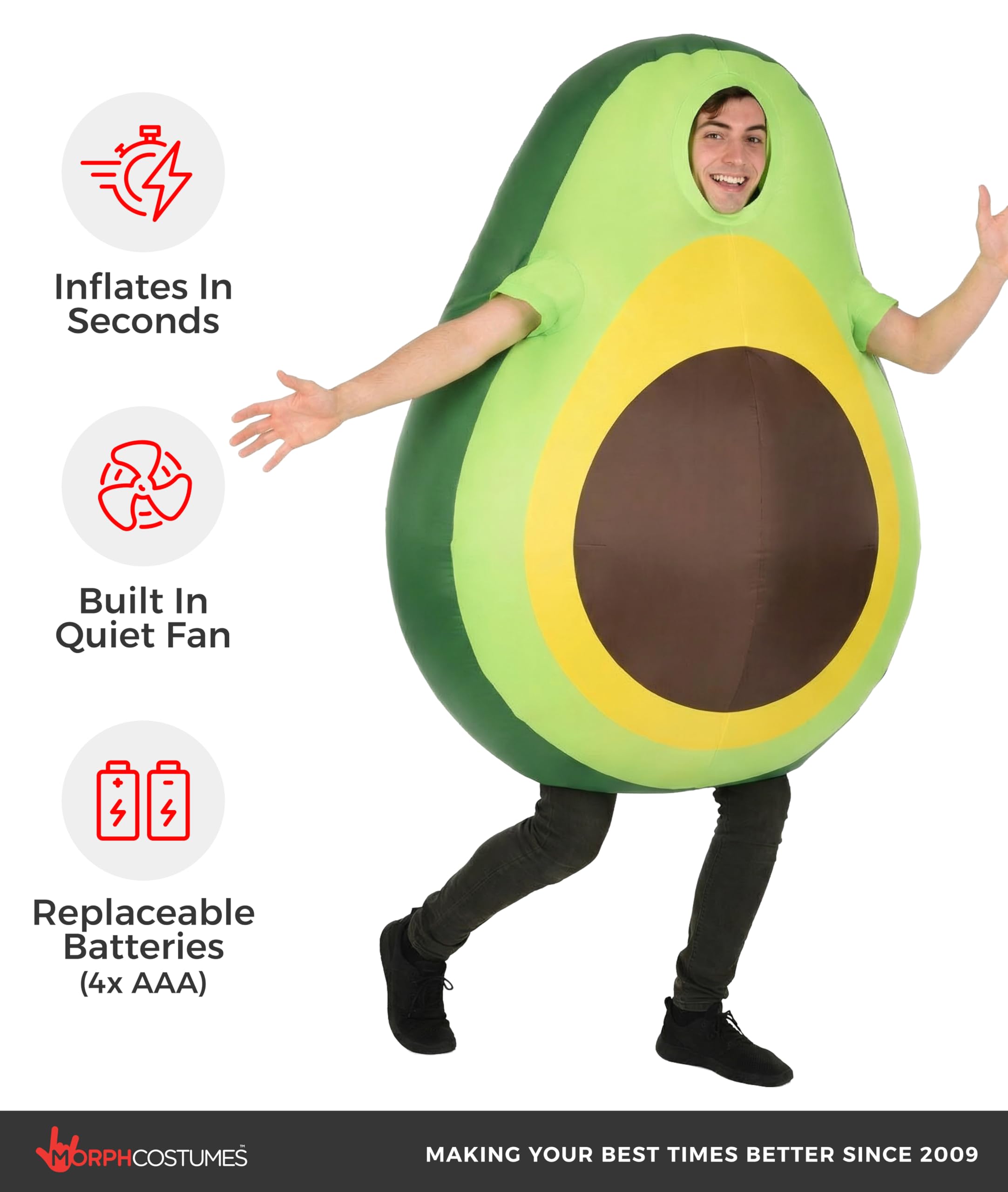 Morph Inflatable Avocado Costume Adult, Avocado Costume Men, Fruit Costumes Adult, Inflatable Food Costumes - Image 3