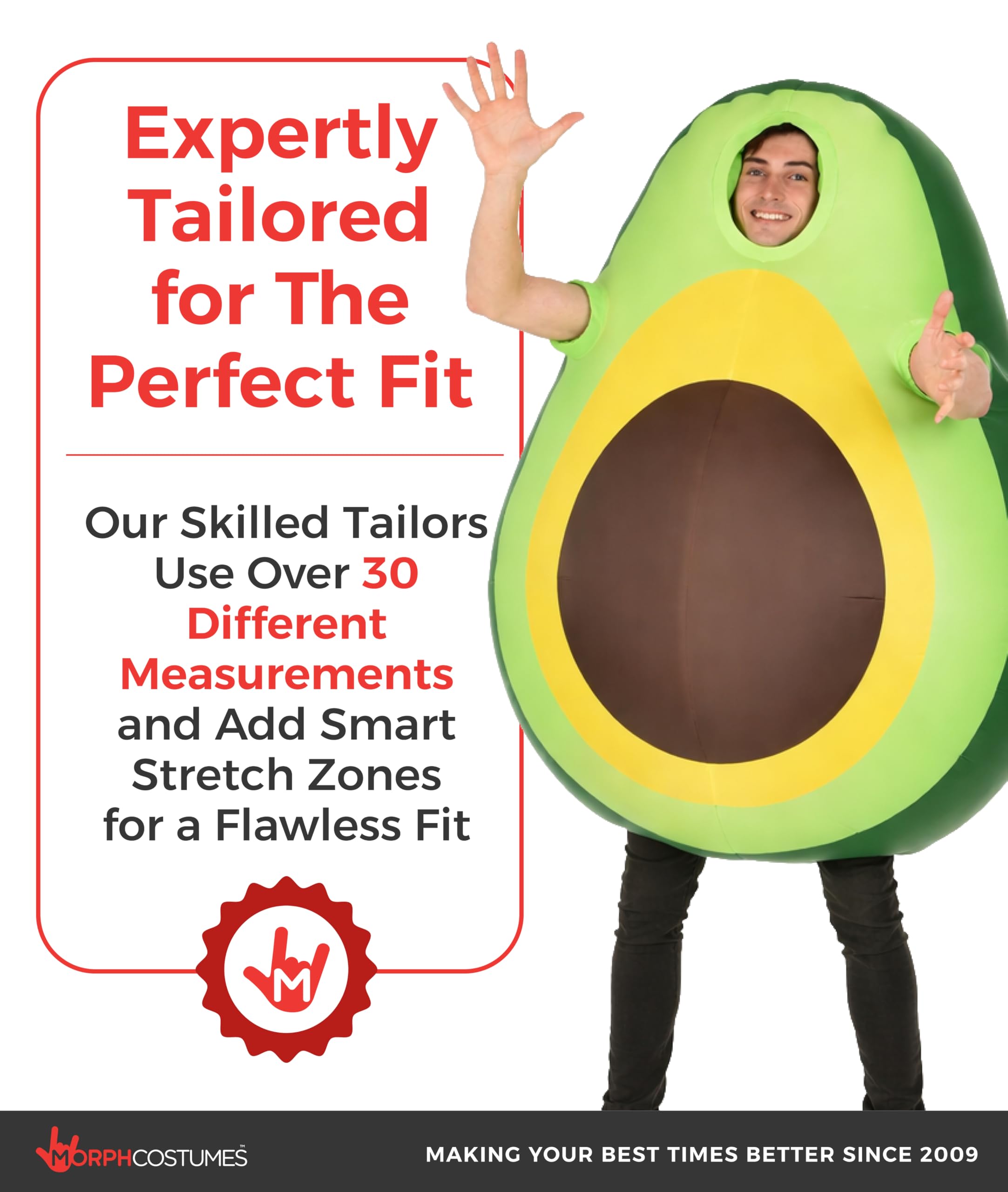 Morph Inflatable Avocado Costume Adult, Avocado Costume Men, Fruit Costumes Adult, Inflatable Food Costumes - Image 4