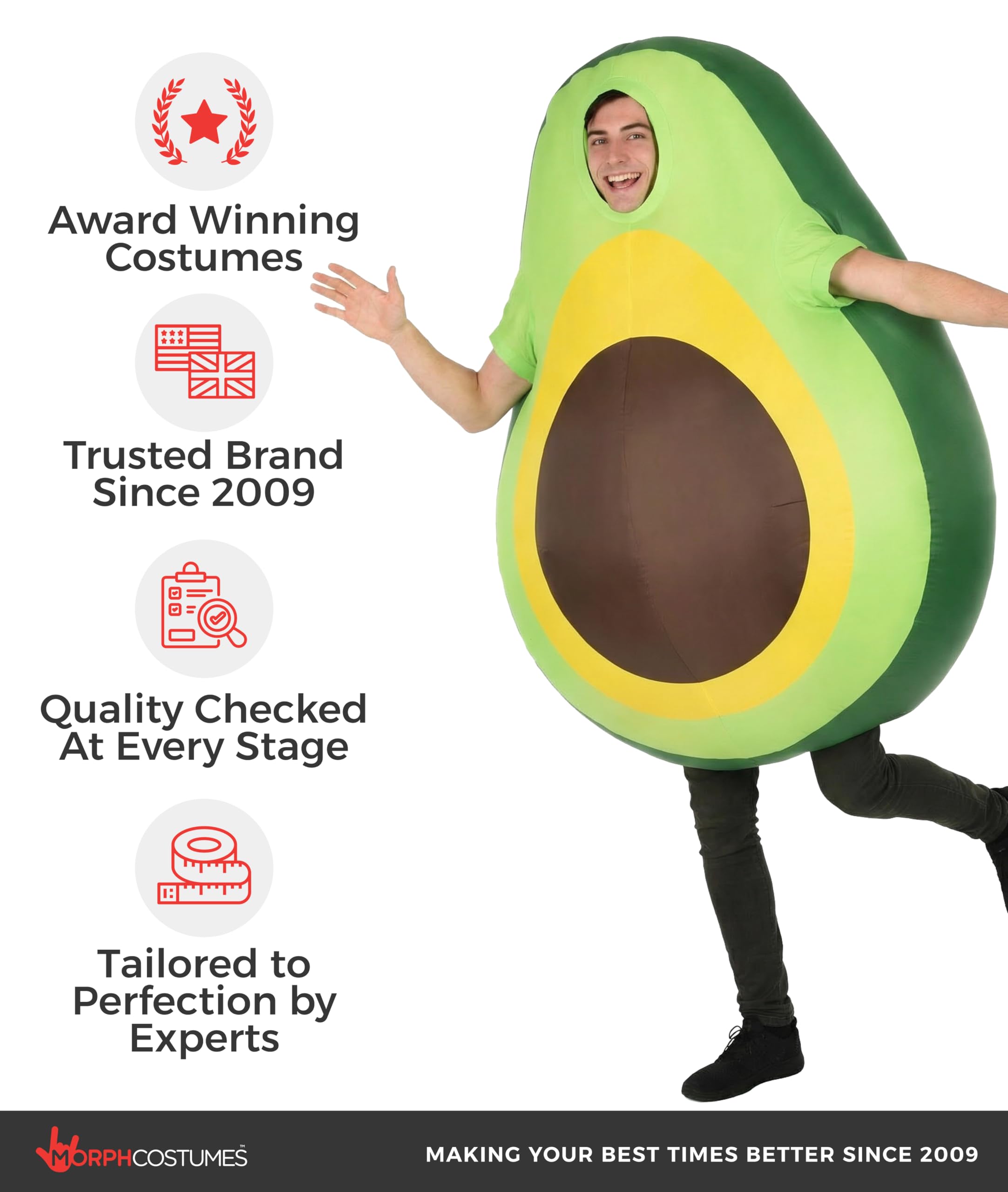 Morph Inflatable Avocado Costume Adult, Avocado Costume Men, Fruit Costumes Adult, Inflatable Food Costumes - Image 5