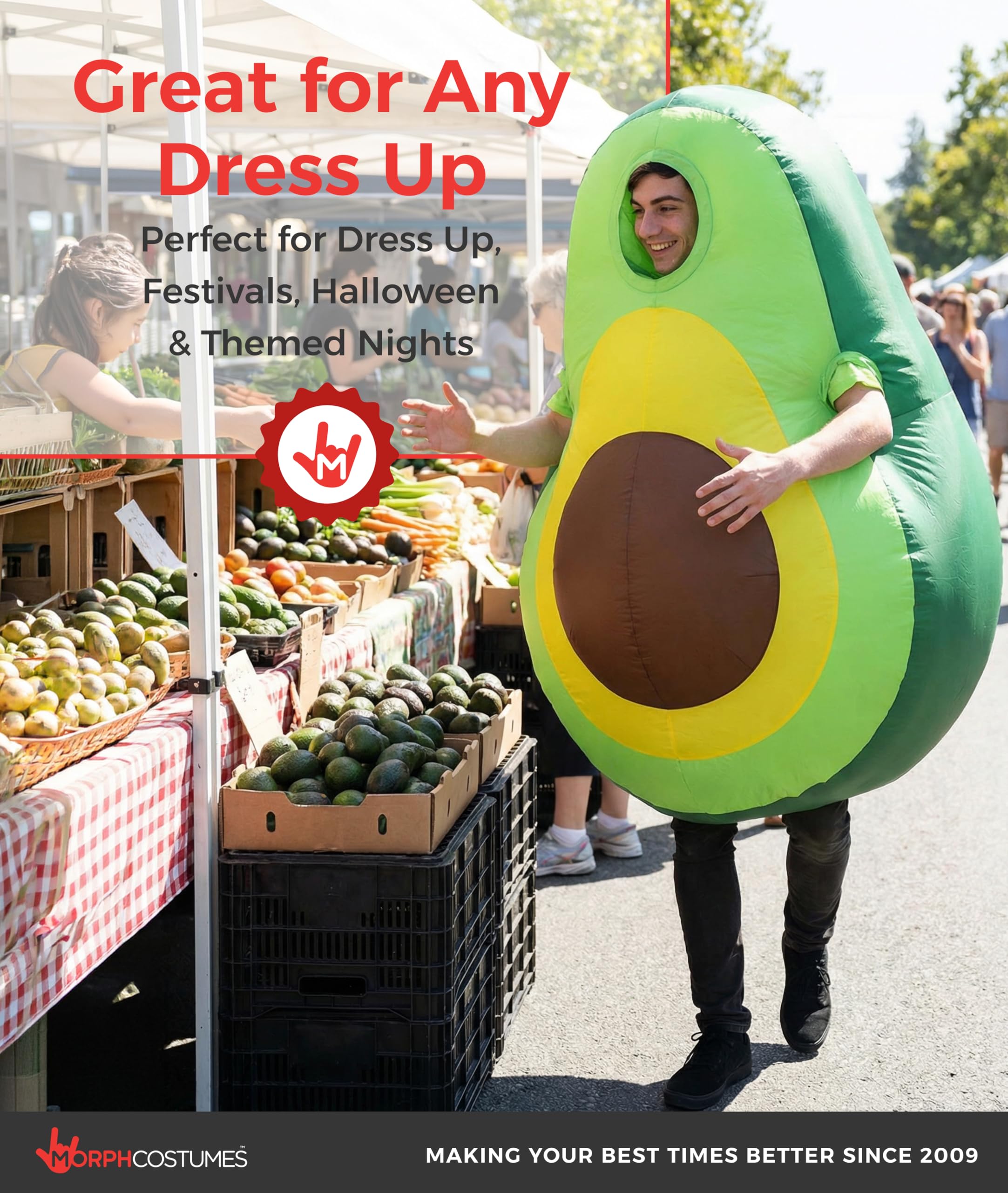 Morph Inflatable Avocado Costume Adult, Avocado Costume Men, Fruit Costumes Adult, Inflatable Food Costumes - Image 6