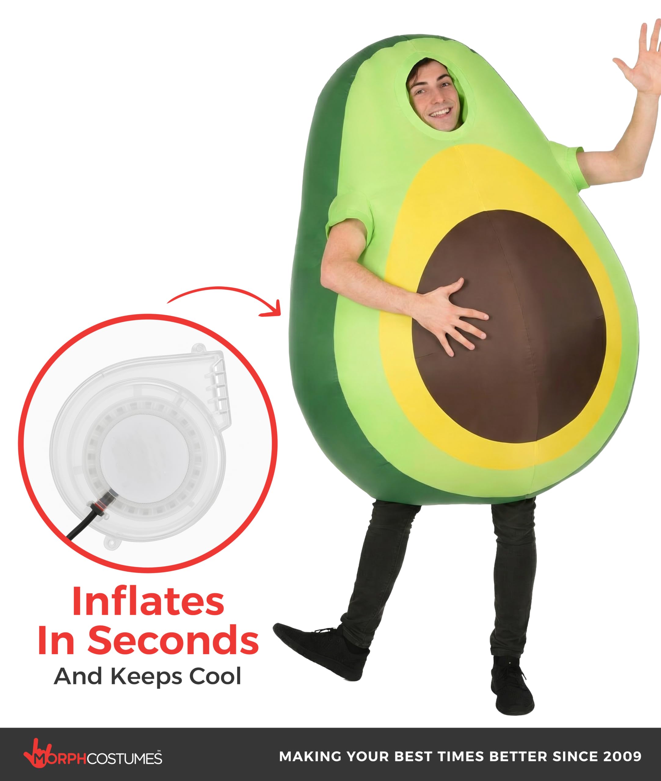 Morph Inflatable Avocado Costume Adult, Avocado Costume Men, Fruit Costumes Adult, Inflatable Food Costumes - Image 7
