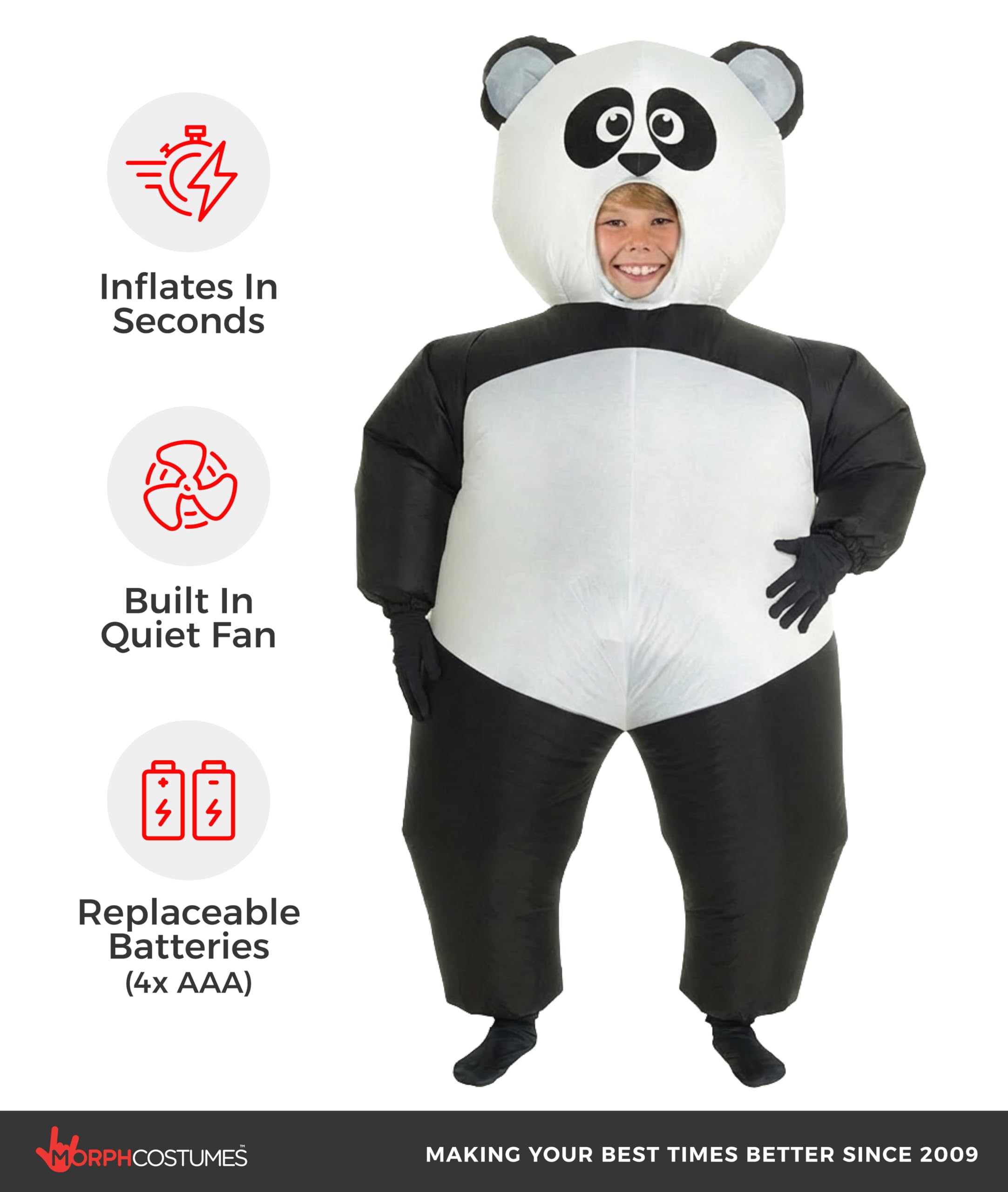 Morph Inflatable Costume Panda, Blow Up Panda Costume Kids, Kids Inflatable Costume - Image 2