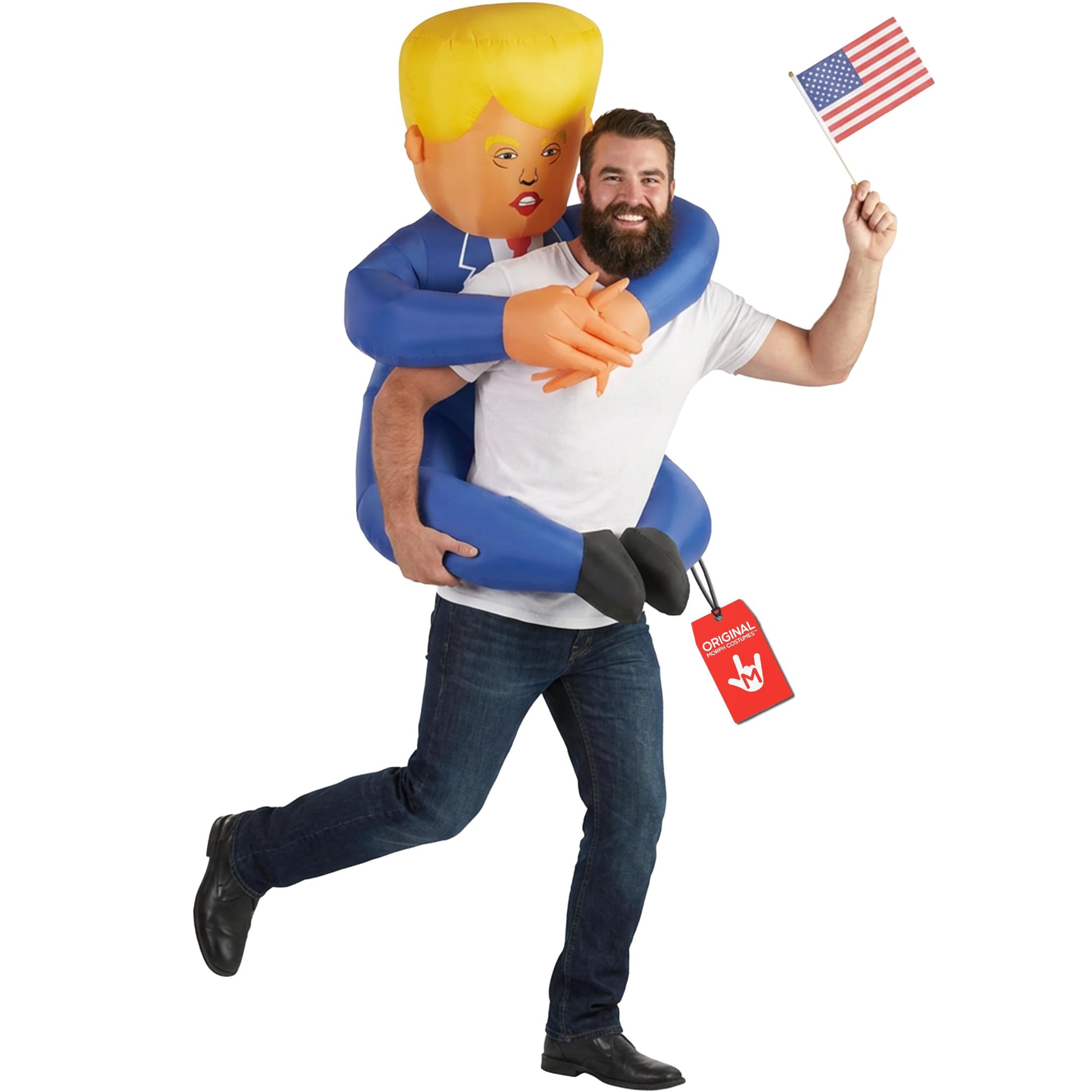 Morph Inflatable Costume Trump, Blow Up Trump Costume Inflatable, Blow Up Costumes for Adults