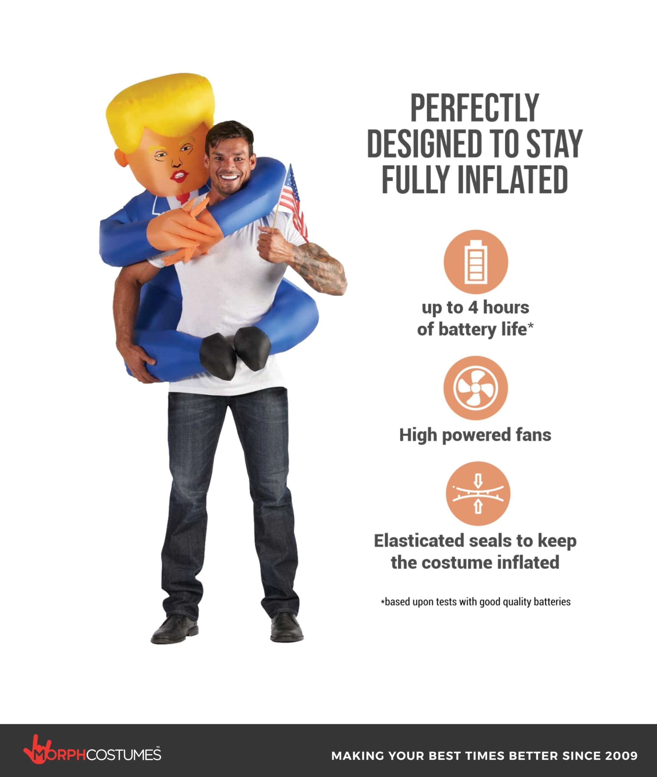 Morph Inflatable Costume Trump, Blow Up Trump Costume Inflatable, Blow Up Costumes for Adults - Image 2