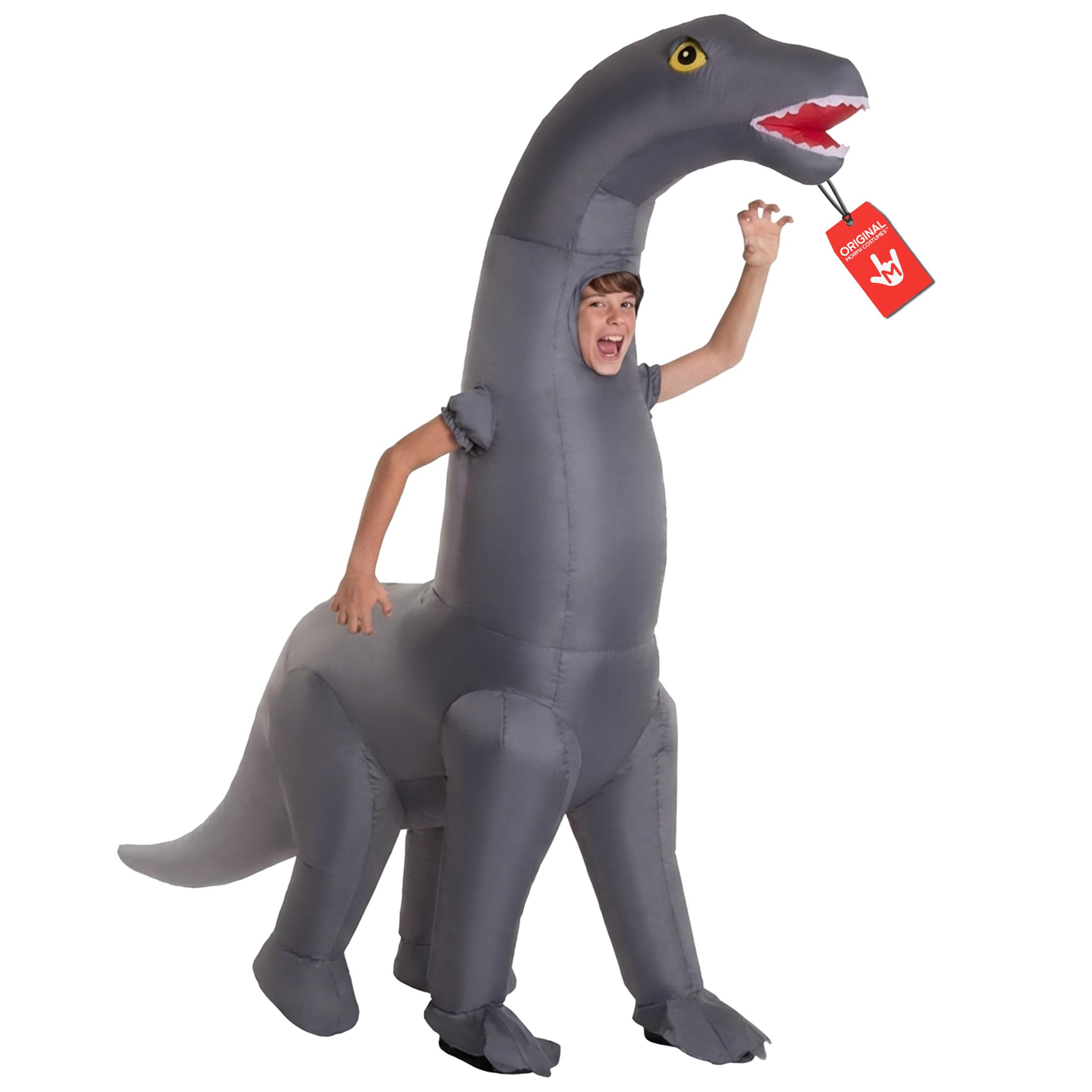 Morph Inflatable Dinosaur Costume for Kids, Blow Up Diplodocus Costume, Fun Dress Up for Parties and Events