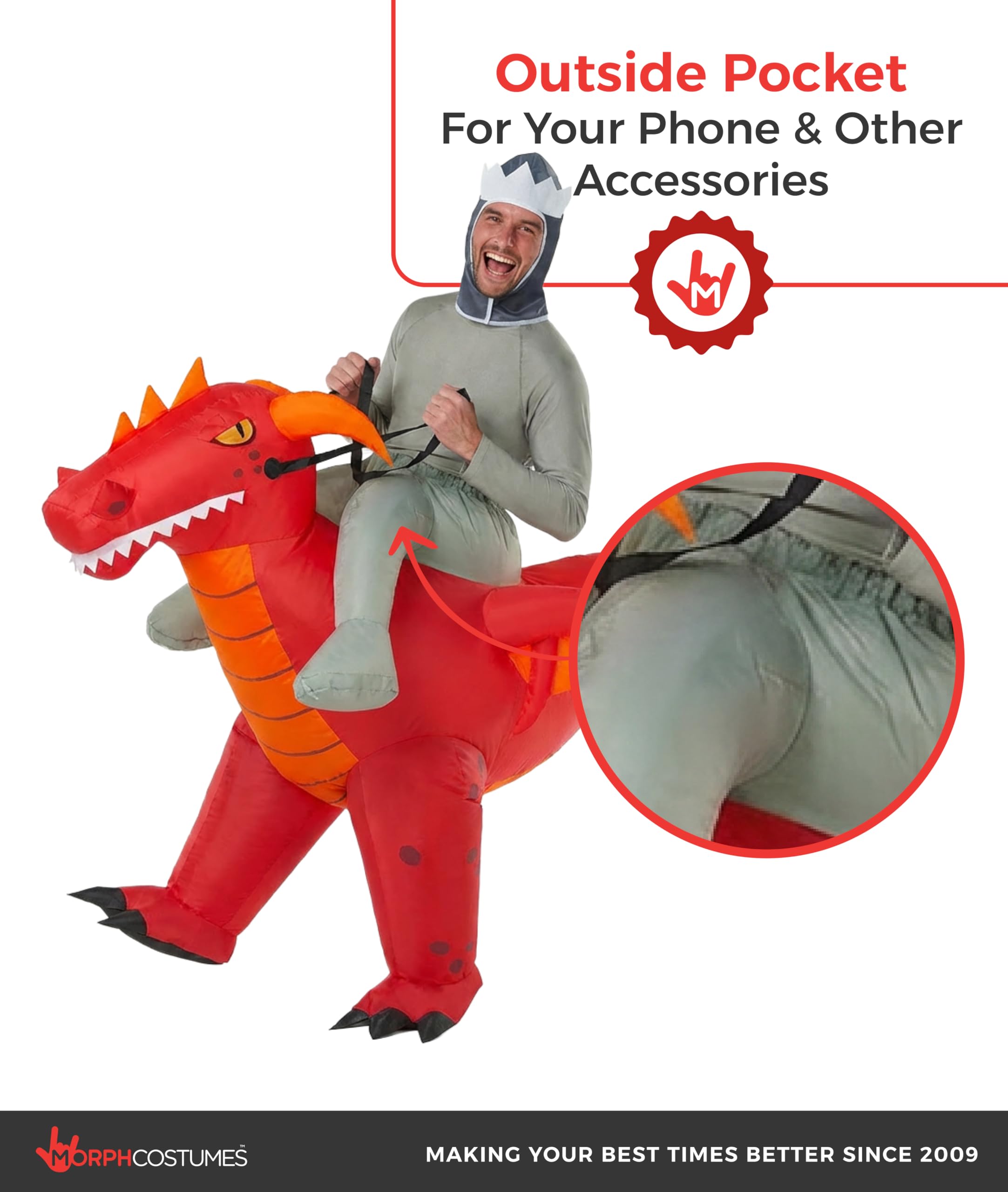 Morph Inflatable Dragon Costume, Adult Inflatable Halloween Costume Men, Halloween Costumes For Men - Image 2