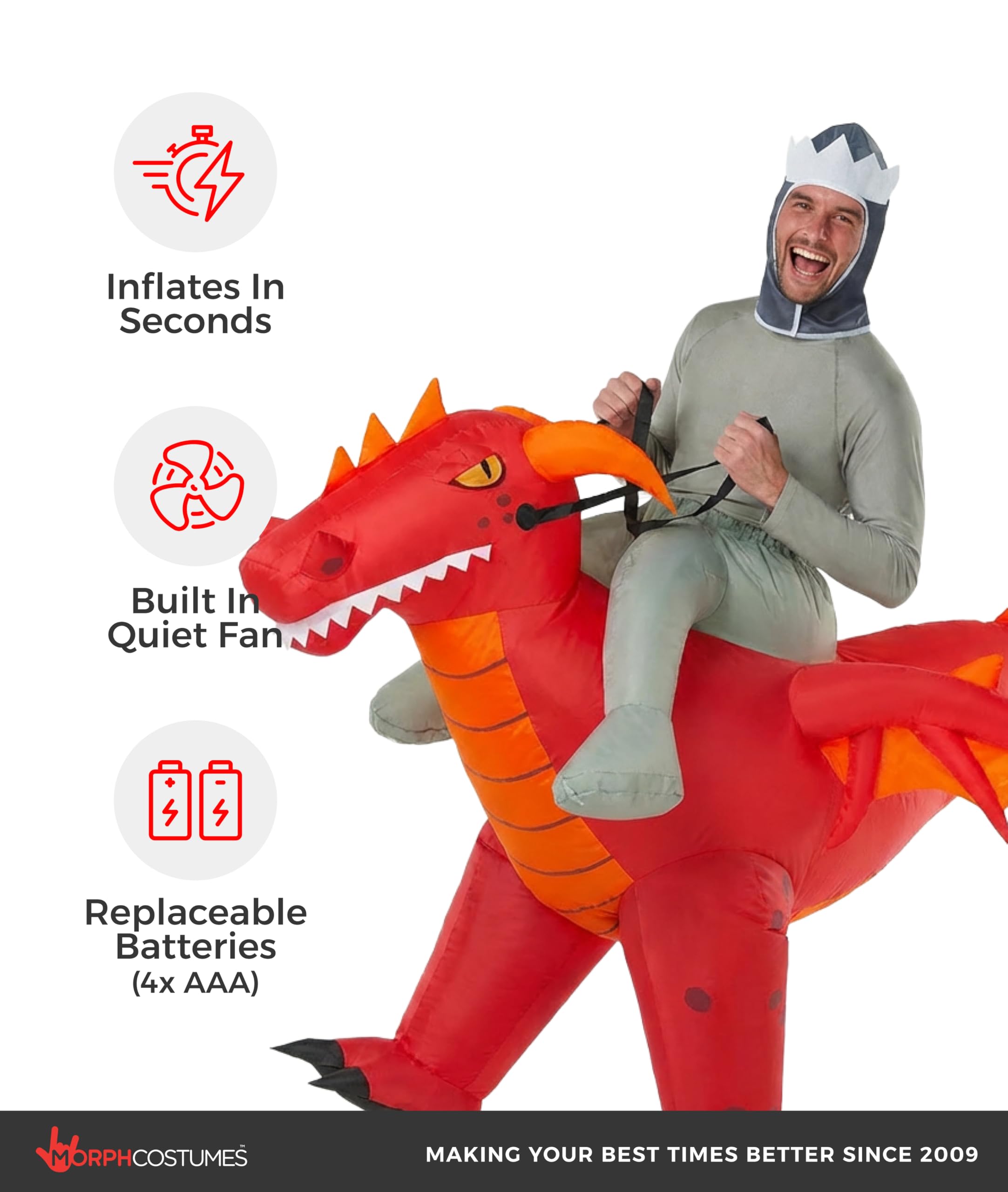 Morph Inflatable Dragon Costume, Adult Inflatable Halloween Costume Men, Halloween Costumes For Men - Image 3