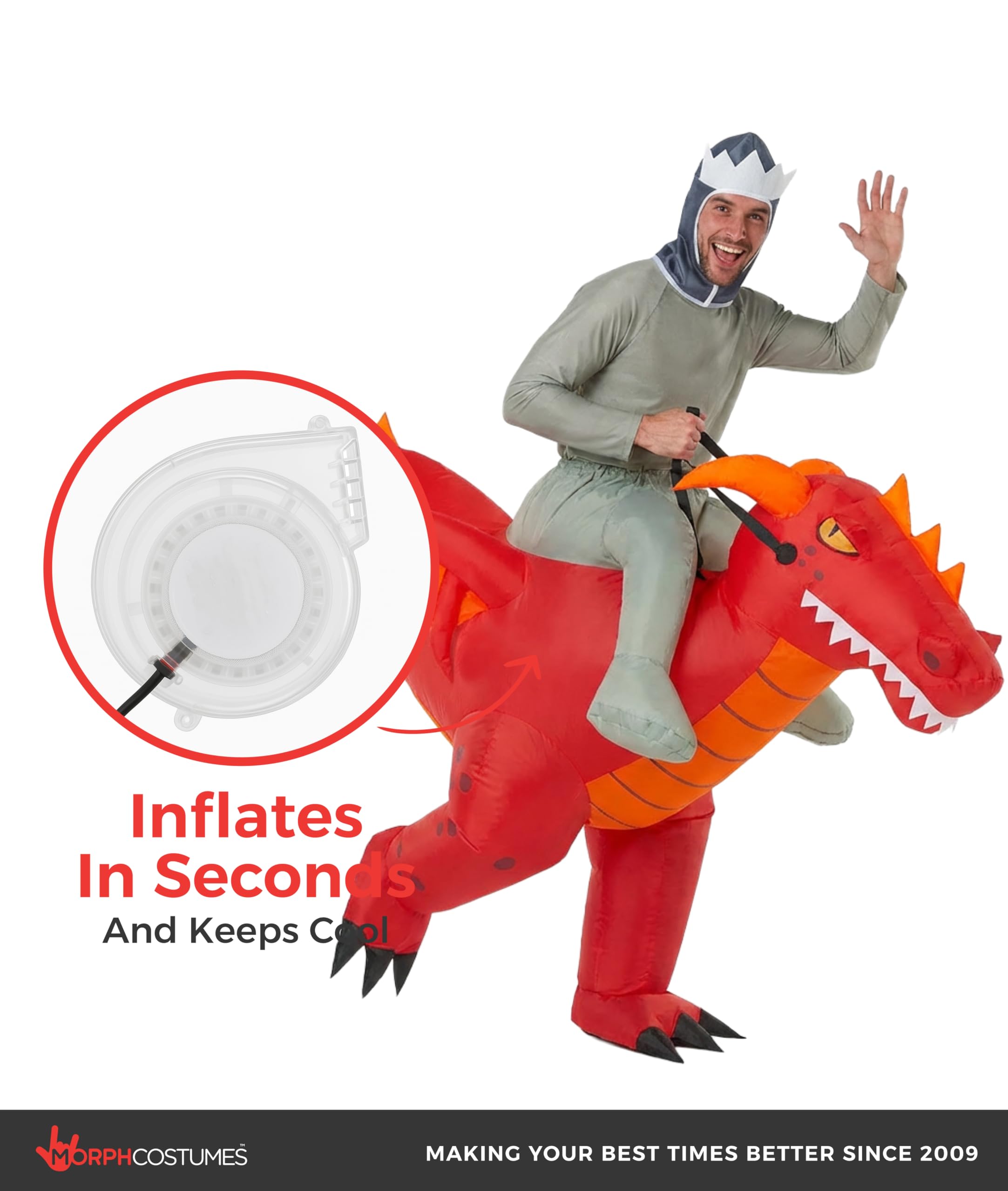 Morph Inflatable Dragon Costume, Adult Inflatable Halloween Costume Men, Halloween Costumes For Men - Image 7