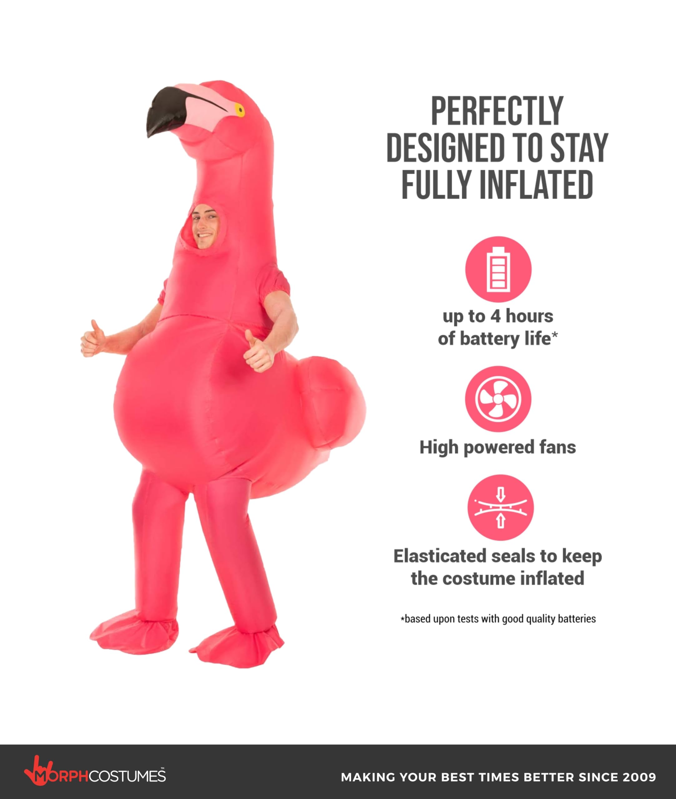 Morph Inflatable Flamingo Costume, Flamingo Costume Adult, Inflatable Costumes Adult, Blow Up Costumes for Adults - Image 2