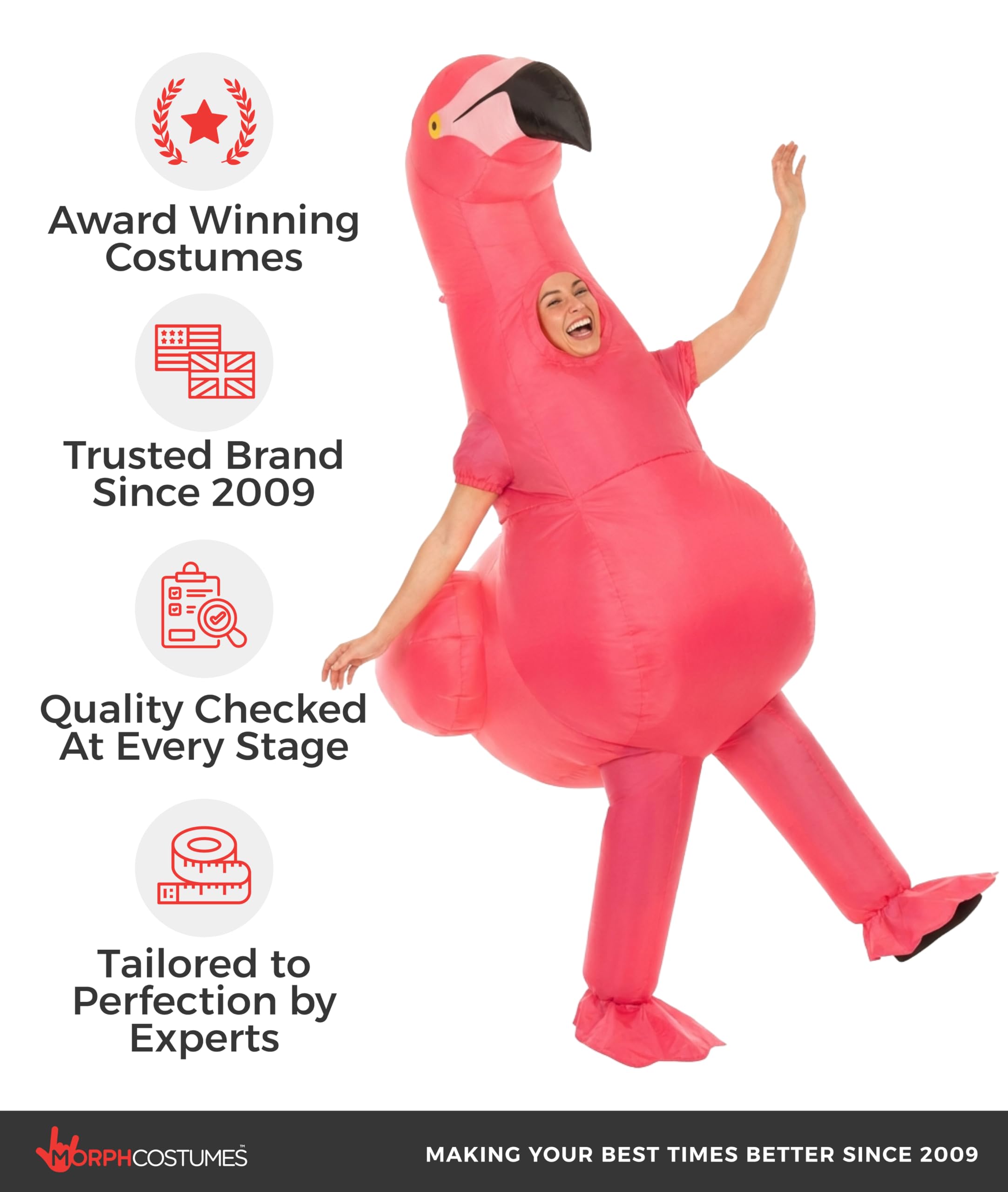Morph Inflatable Flamingo Costume, Flamingo Costume Adult, Inflatable Costumes Adult, Blow Up Costumes for Adults - Image 5