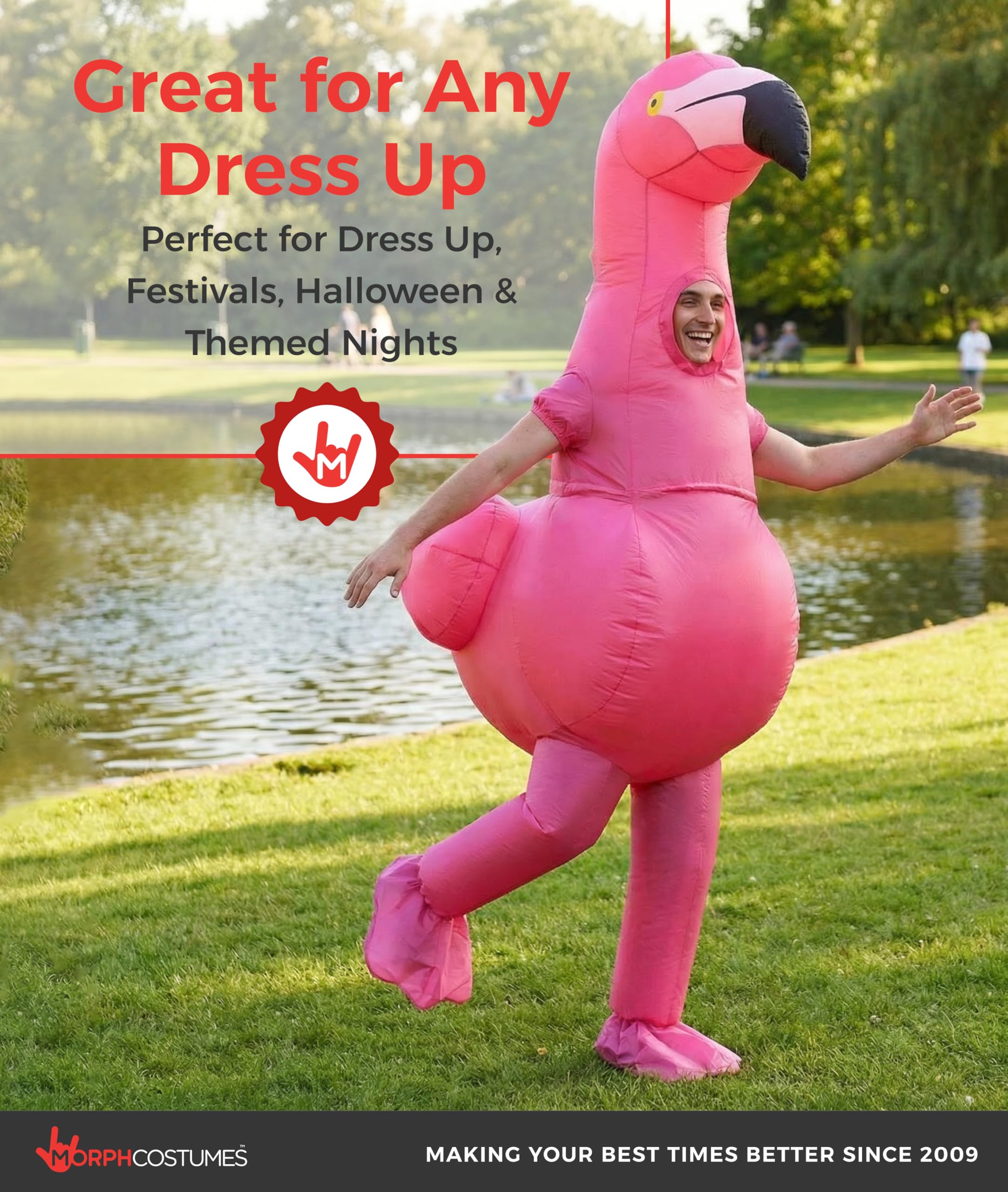 Morph Inflatable Flamingo Costume, Flamingo Costume Adult, Inflatable Costumes Adult, Blow Up Costumes for Adults - Image 6