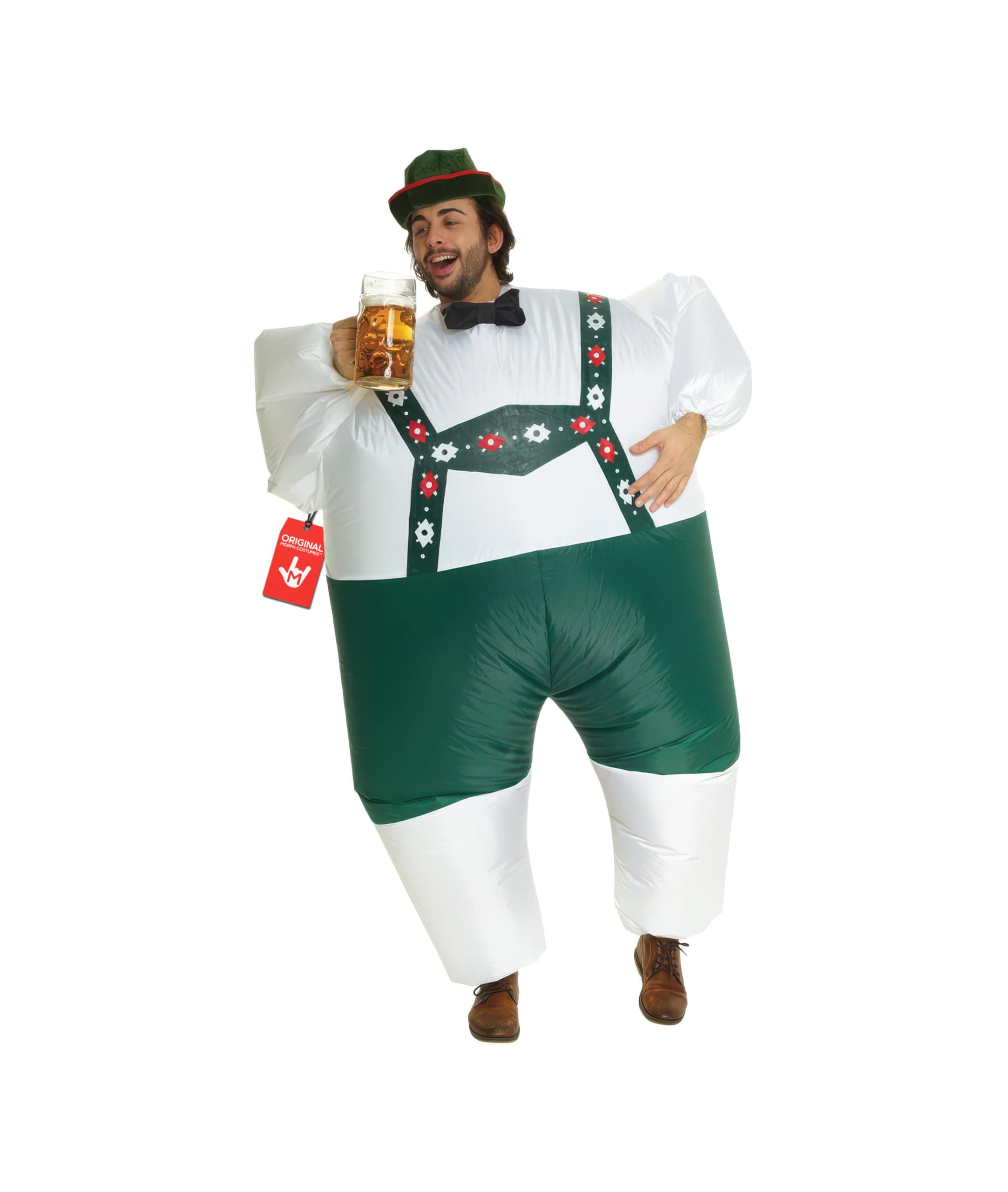 Morph Inflatable Lederhosen Costume Men, Lederhosen Inflatable Fat Suit Costume, Blow Up Suit