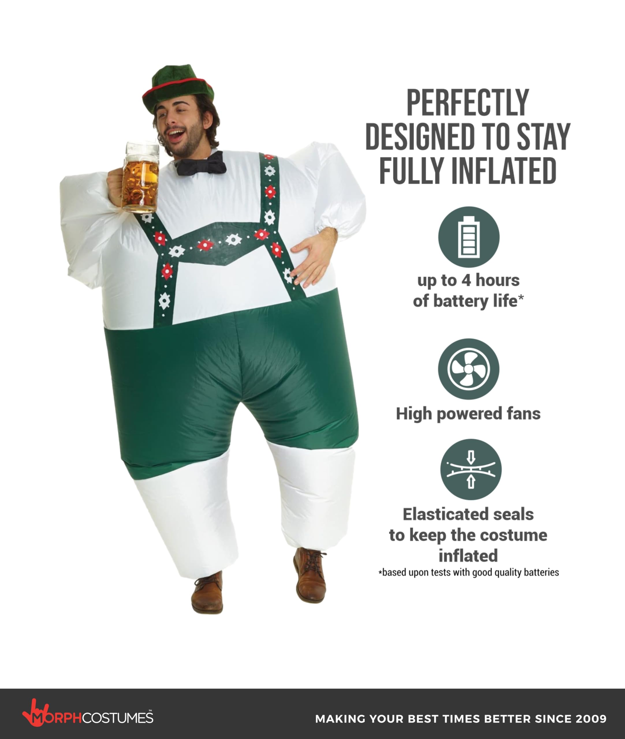 Morph Inflatable Lederhosen Costume Men, Lederhosen Inflatable Fat Suit Costume, Blow Up Suit - Image 2