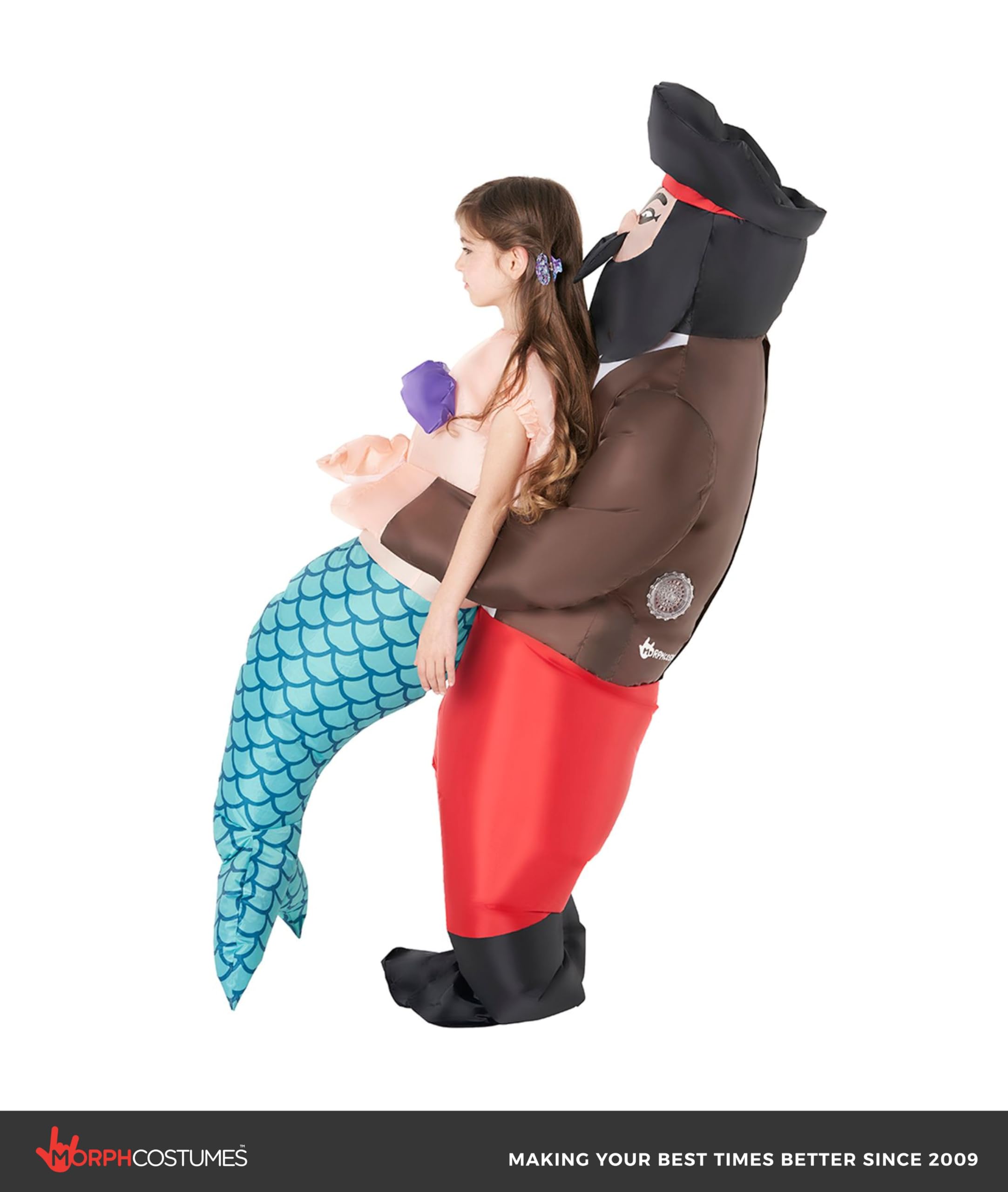 Morph Inflatable Mermaid Costume Kids, Blow Up Pirate Costume Children, Mermaid Inflatable Costumes for Girls - Image 4