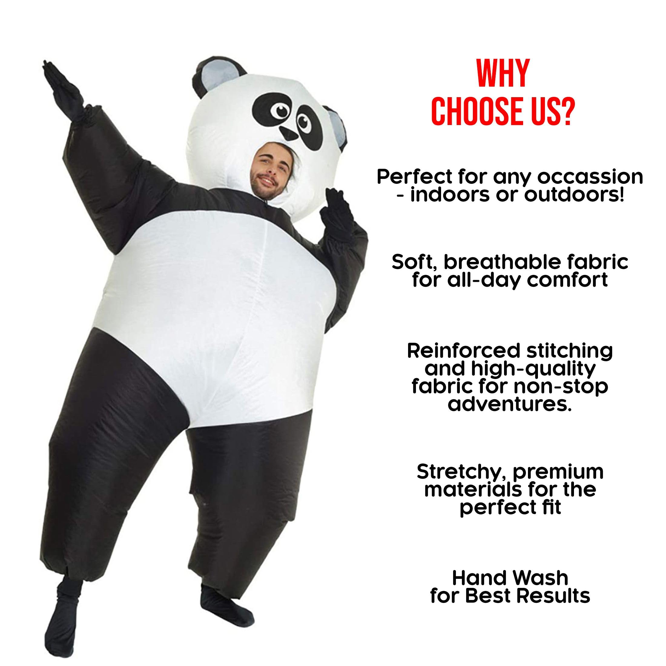 Morph Inflatable Panda Costume for Adults, Blow Up Panda Outfit, Blow Up Costumes for Adults - Image 5
