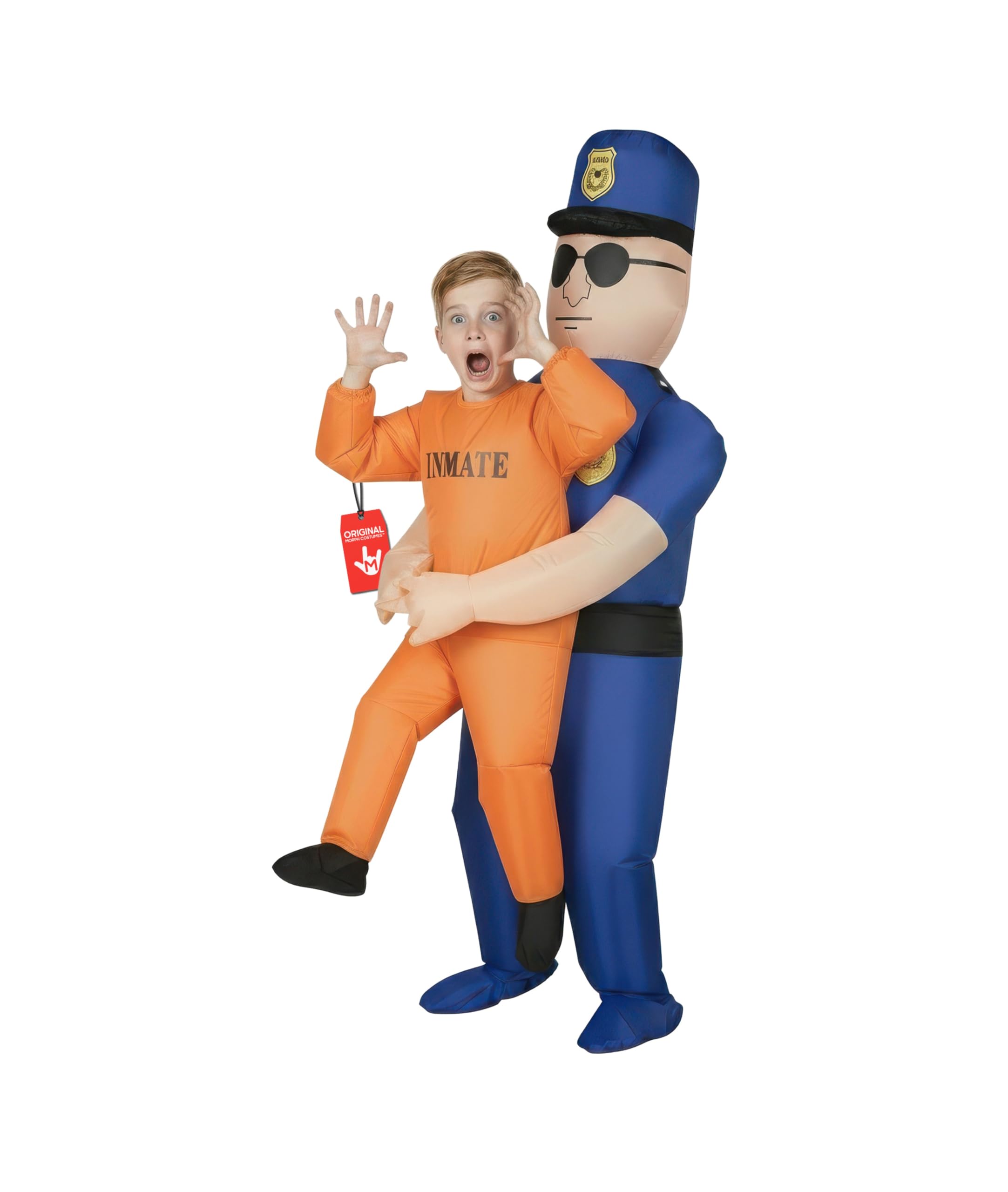Morph Inflatable Police Officer Costume for Kids, Inflatable Costumes for Kids, Boys Halloween Costume