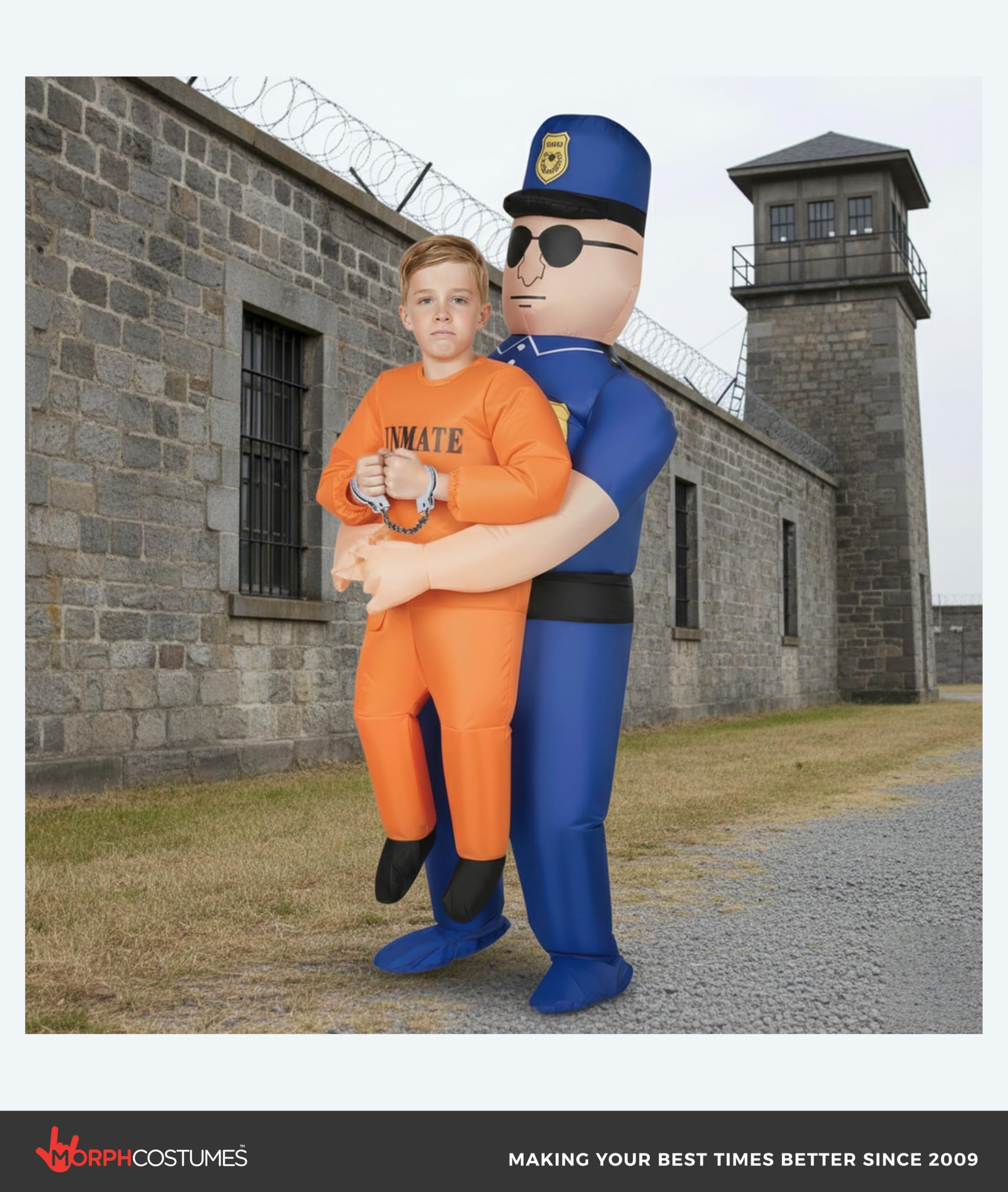 Morph Inflatable Police Officer Costume for Kids, Inflatable Costumes for Kids, Boys Halloween Costume - Image 5