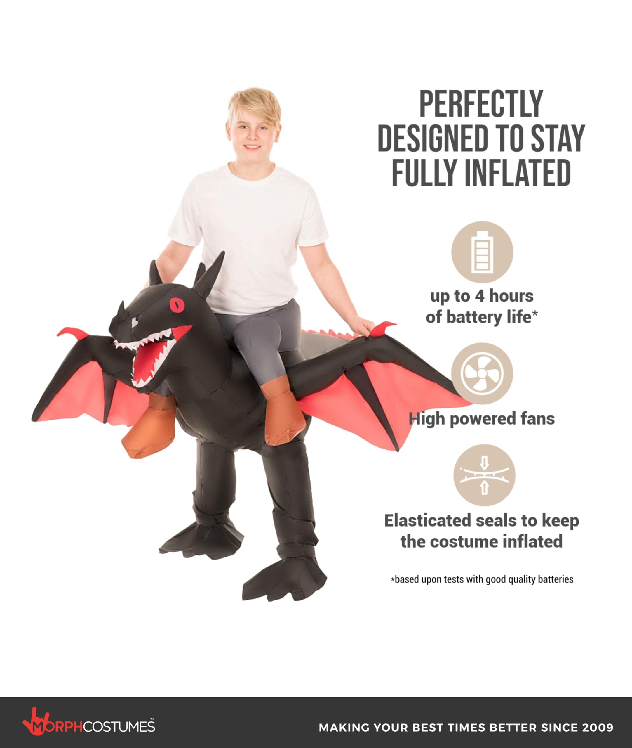 Morph Inflatable Ride-On Dragon Halloween Costume for Adults - Image 2