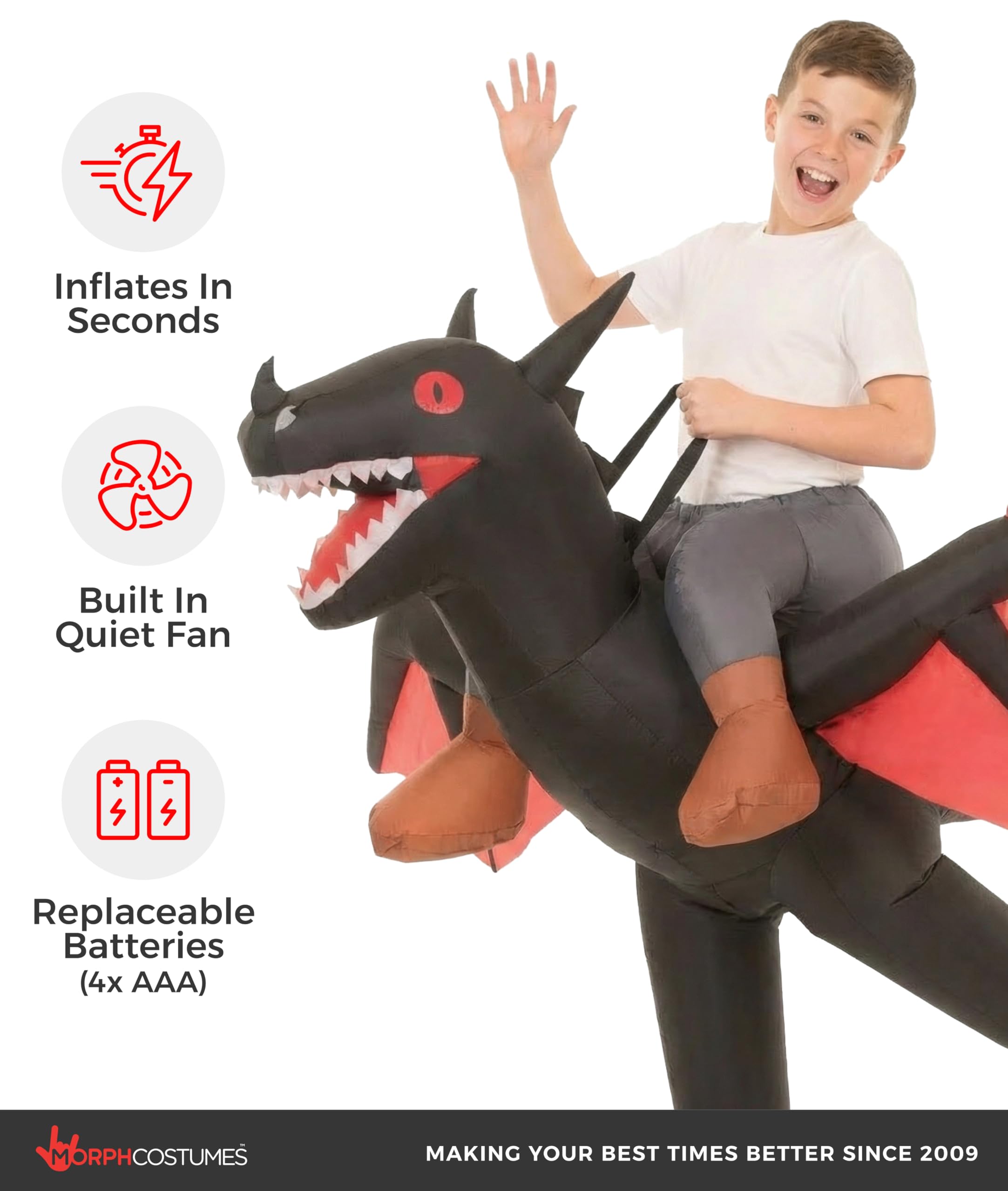 Morph Inflatable Ride-On Dragon Halloween Costume for Adults - Image 3