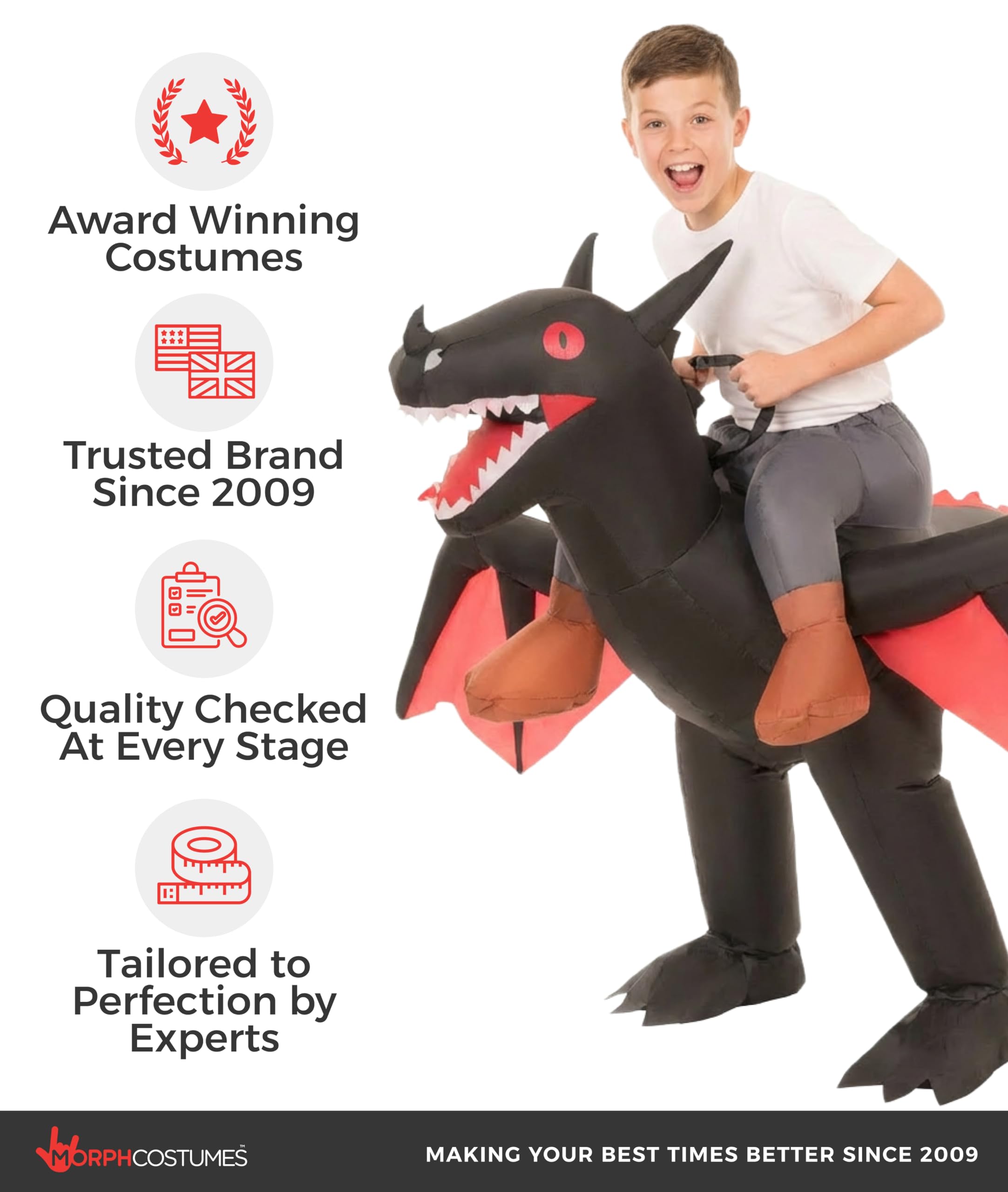 Morph Inflatable Ride-On Dragon Halloween Costume for Adults - Image 5