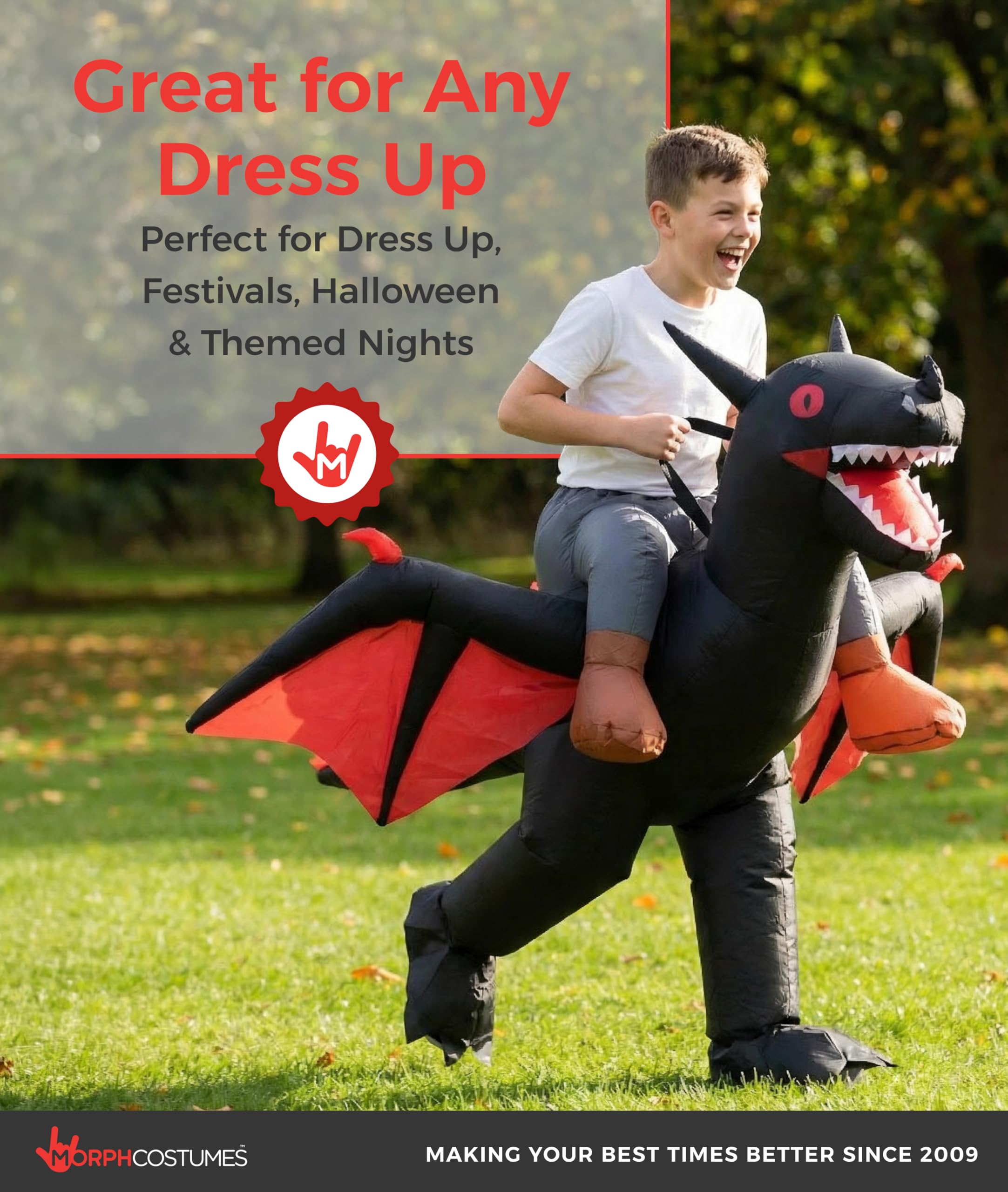 Morph Inflatable Ride-On Dragon Halloween Costume for Adults - Image 6