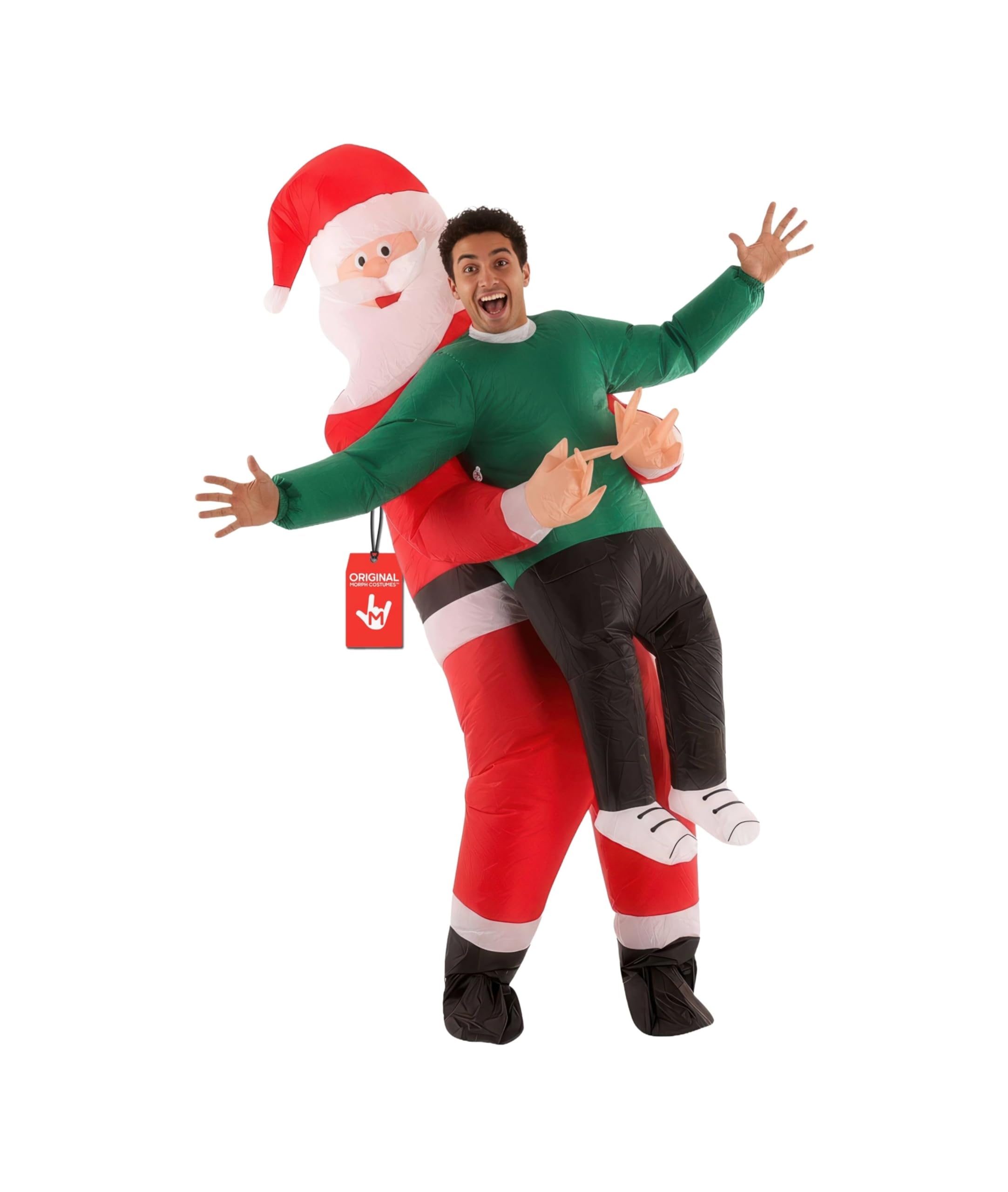 Morph Inflatable Santa Claus Costume for Men, Inflatable Christmas Costumes, Christmas Costumes for Adults
