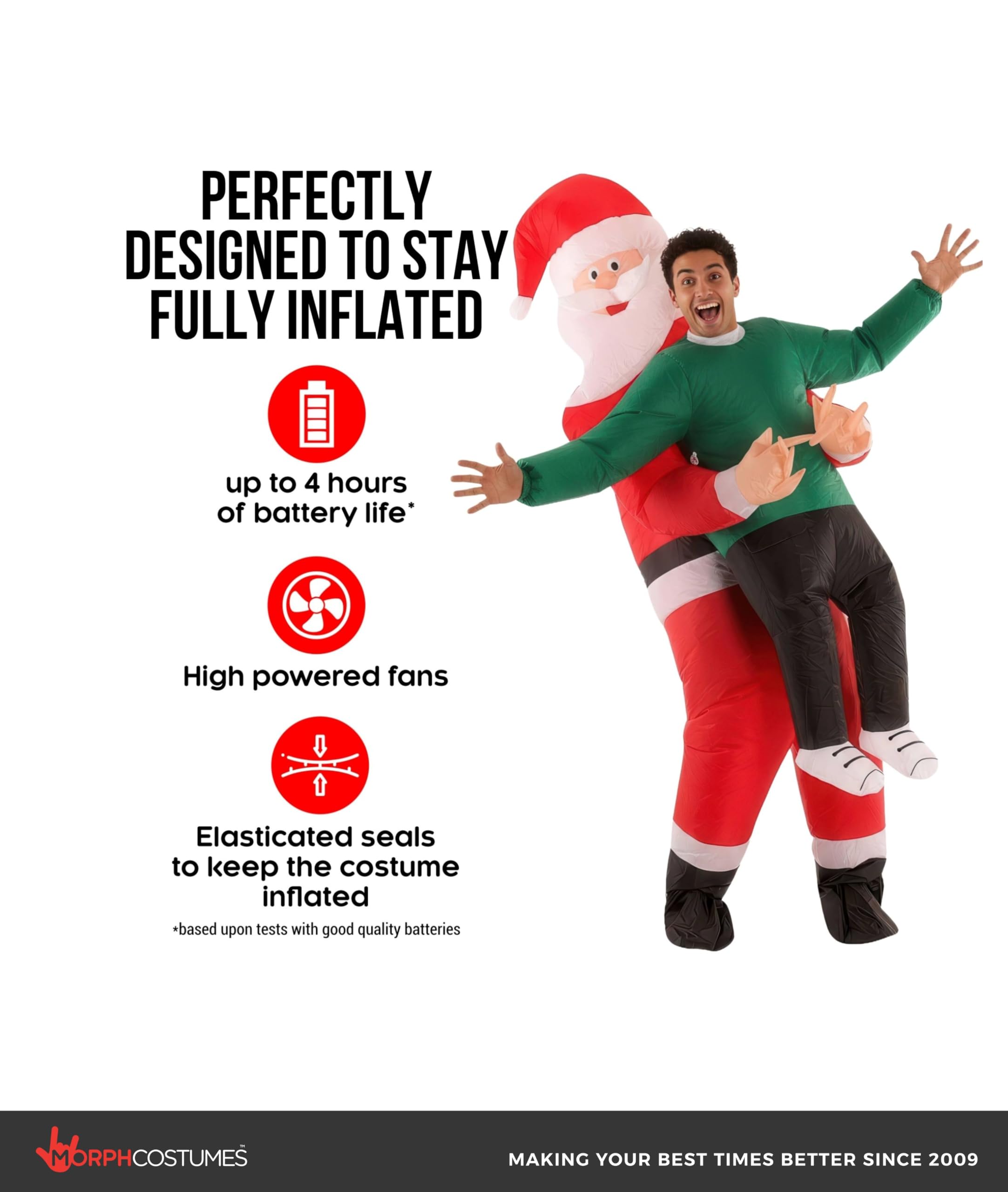 Morph Inflatable Santa Claus Costume for Men, Inflatable Christmas Costumes, Christmas Costumes for Adults - Image 2