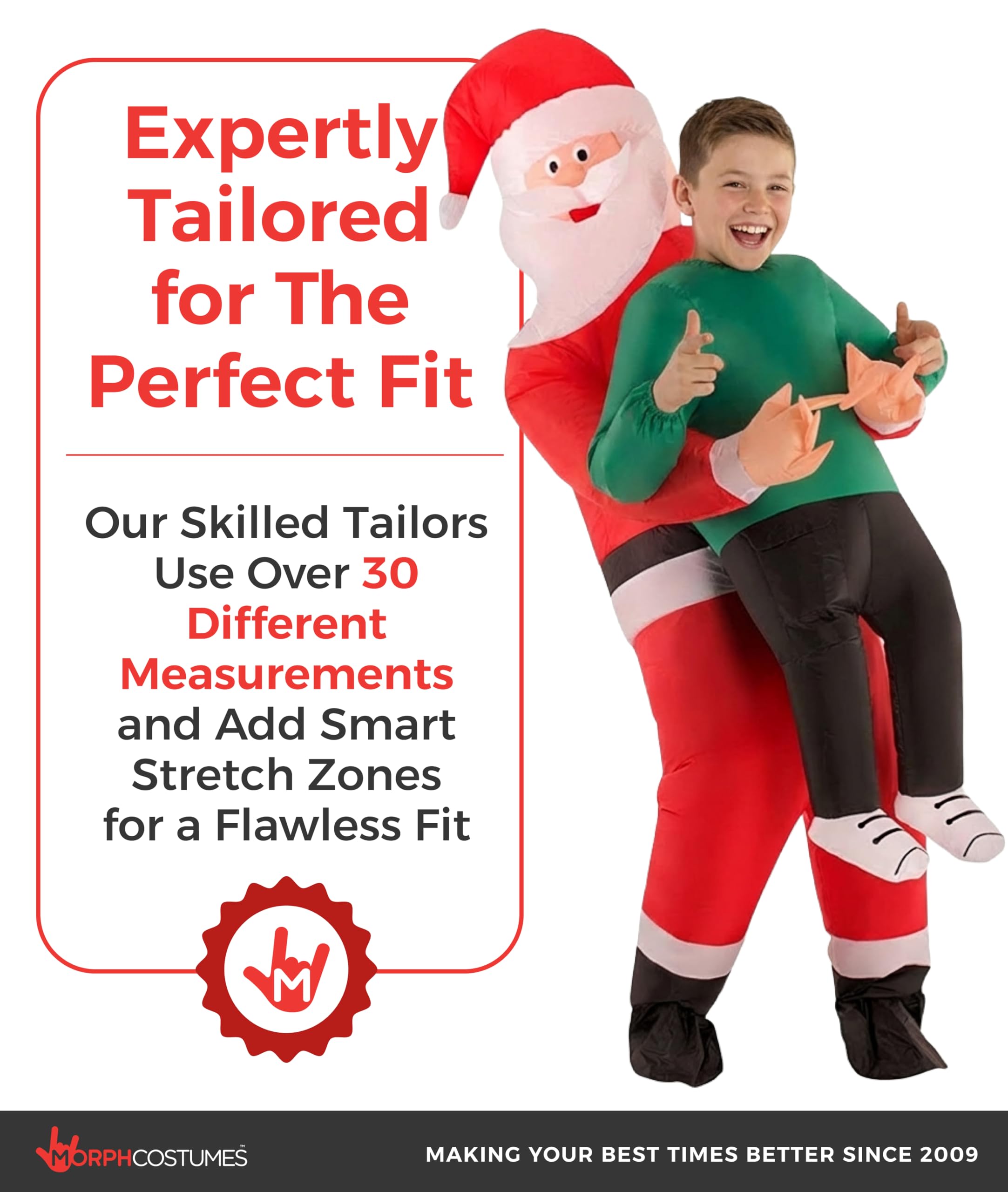 Morph Inflatable Santa Costume For Kids, Blow Up Santa Costume, Inflatable Santa Suit, Christmas Inflatable Costumes - Image 4