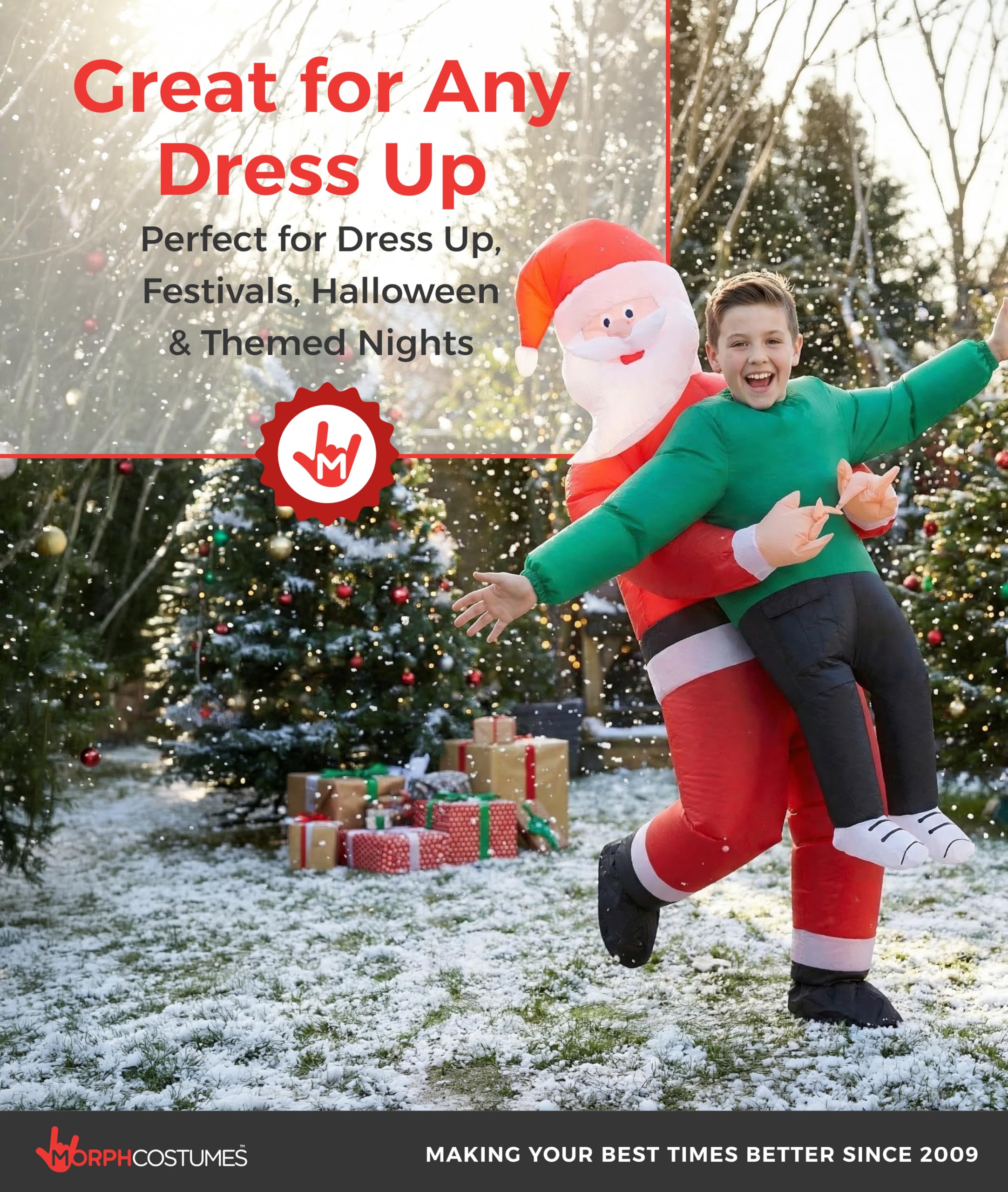 Morph Inflatable Santa Costume For Kids, Blow Up Santa Costume, Inflatable Santa Suit, Christmas Inflatable Costumes - Image 6