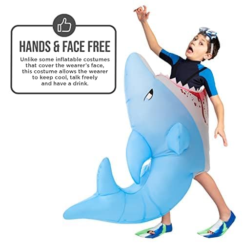 Morph Inflatable Shark Costume For Kids, Shark Attack Halloween Outfit, Halloween Blow Up For Fun Dress-Up - Image 4