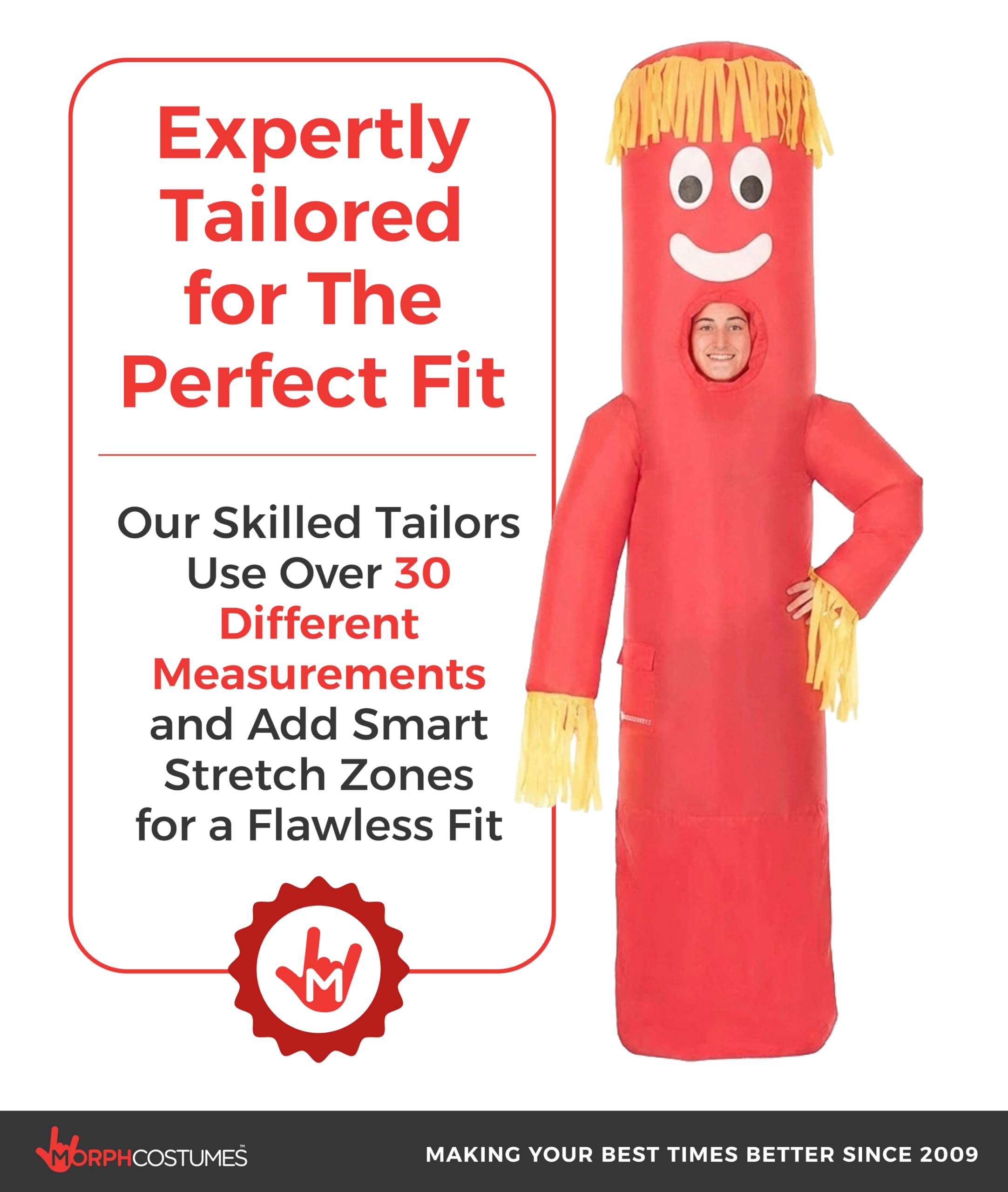 Morph Inflatable Tube Man Costume Adult, Wacky Inflatable Tube Man Costume, Halloween Costumes for Men - Image 4