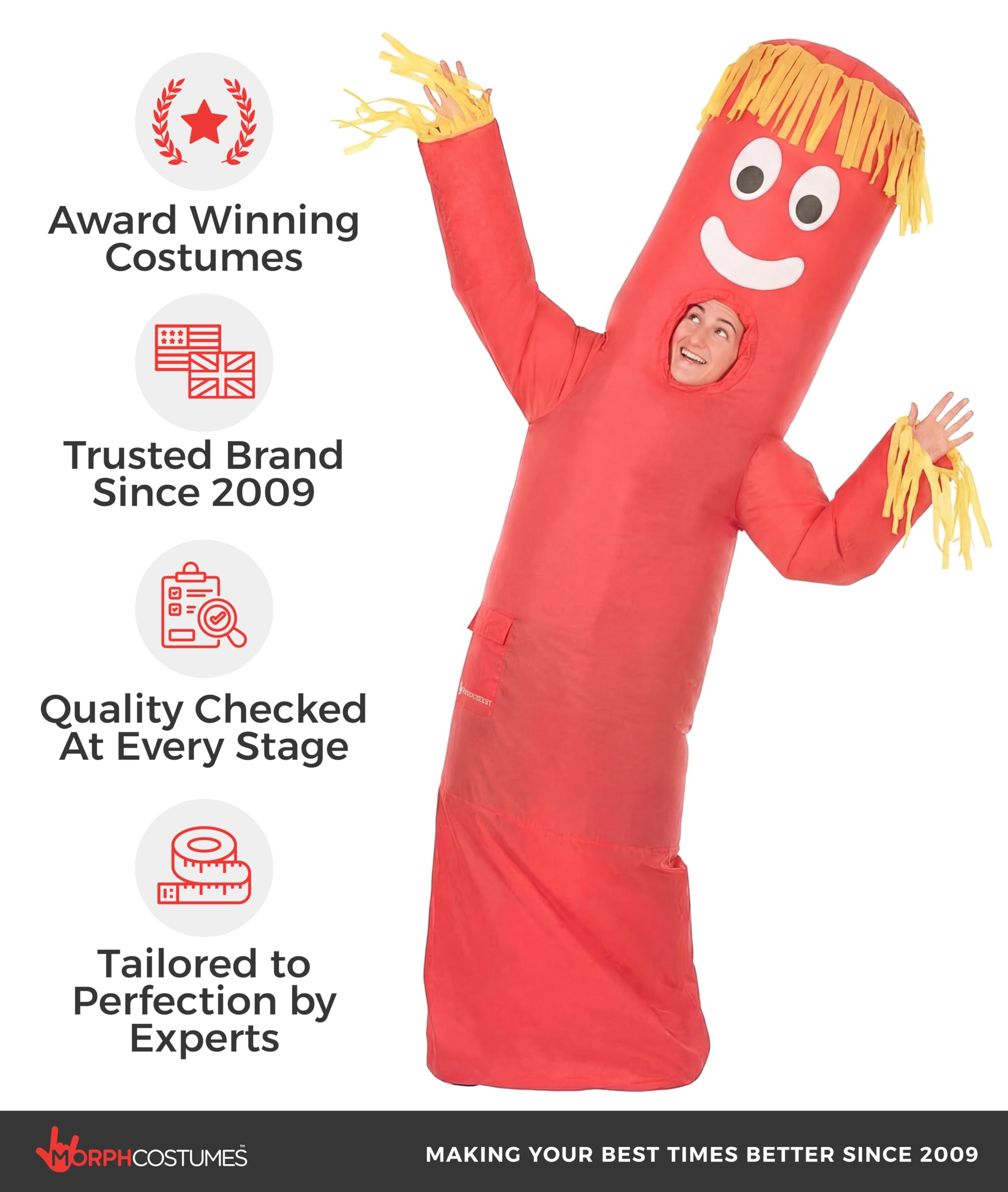 Morph Inflatable Tube Man Costume Adult, Wacky Inflatable Tube Man Costume, Halloween Costumes for Men - Image 5