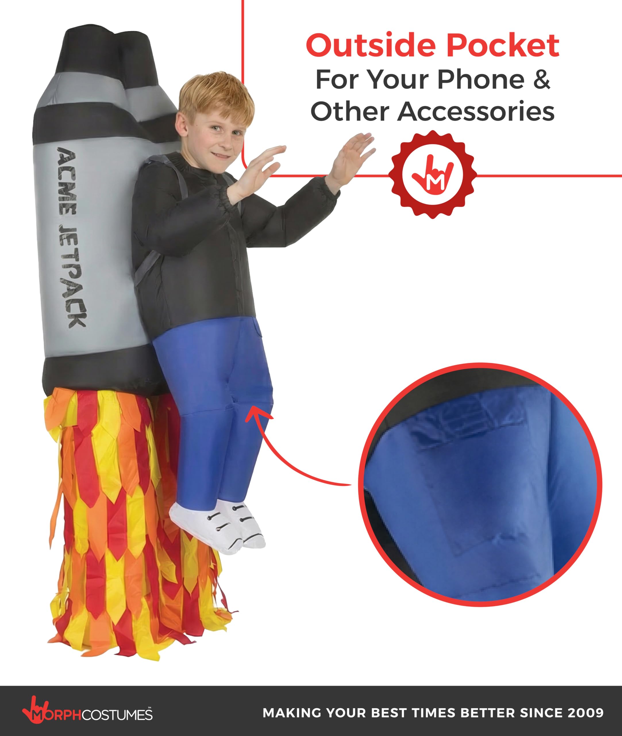 Morph Jet Pack Inflatable Costume Kids, Blow Up Costumes for Kids, Boys Inflatable Costume - Image 2