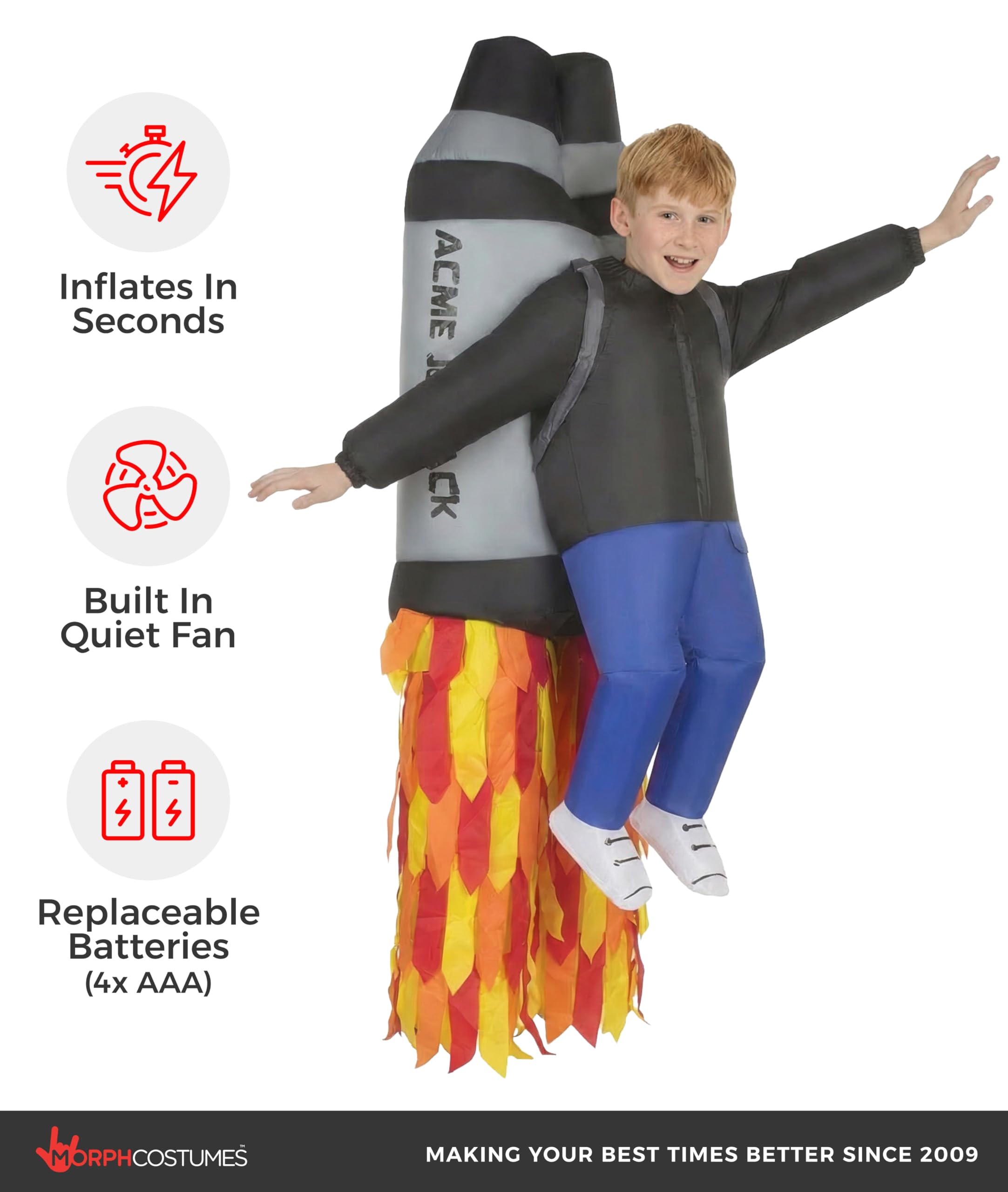 Morph Jet Pack Inflatable Costume Kids, Blow Up Costumes for Kids, Boys Inflatable Costume - Image 3
