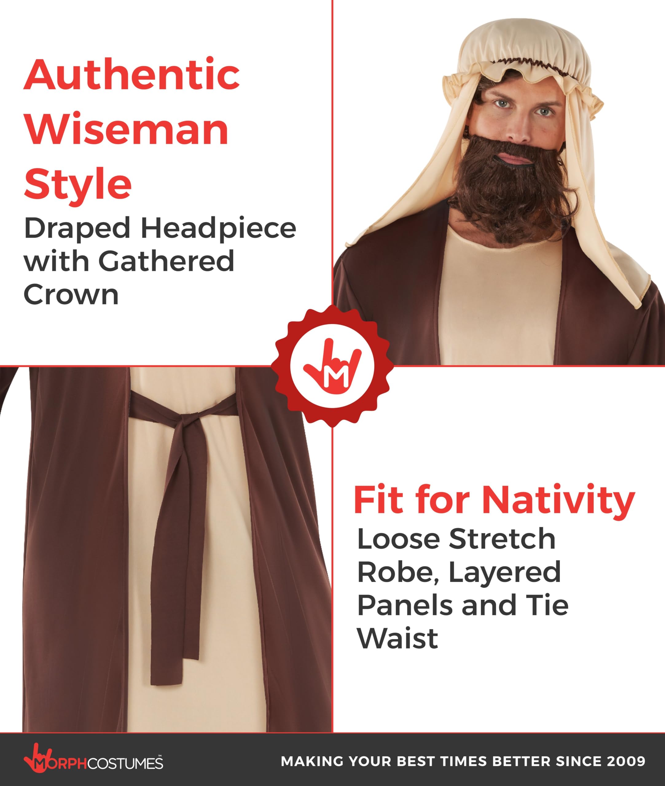 Morph Joseph Costume Adult, Jesus Costume, Shepherd Costumes, Wise Man Outfit, Wiseman Outfit,Nativity Costumes For Adults - Image 3